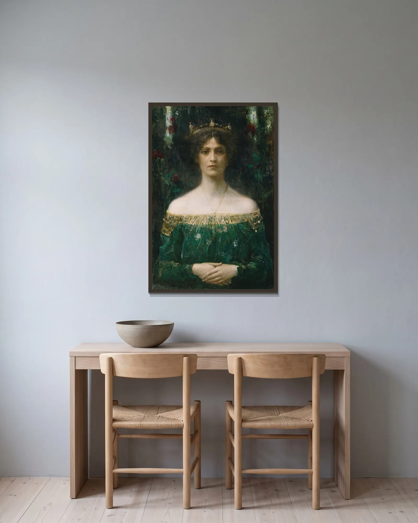 The King’s Daughter av Eduard Veith inramad på en vägg