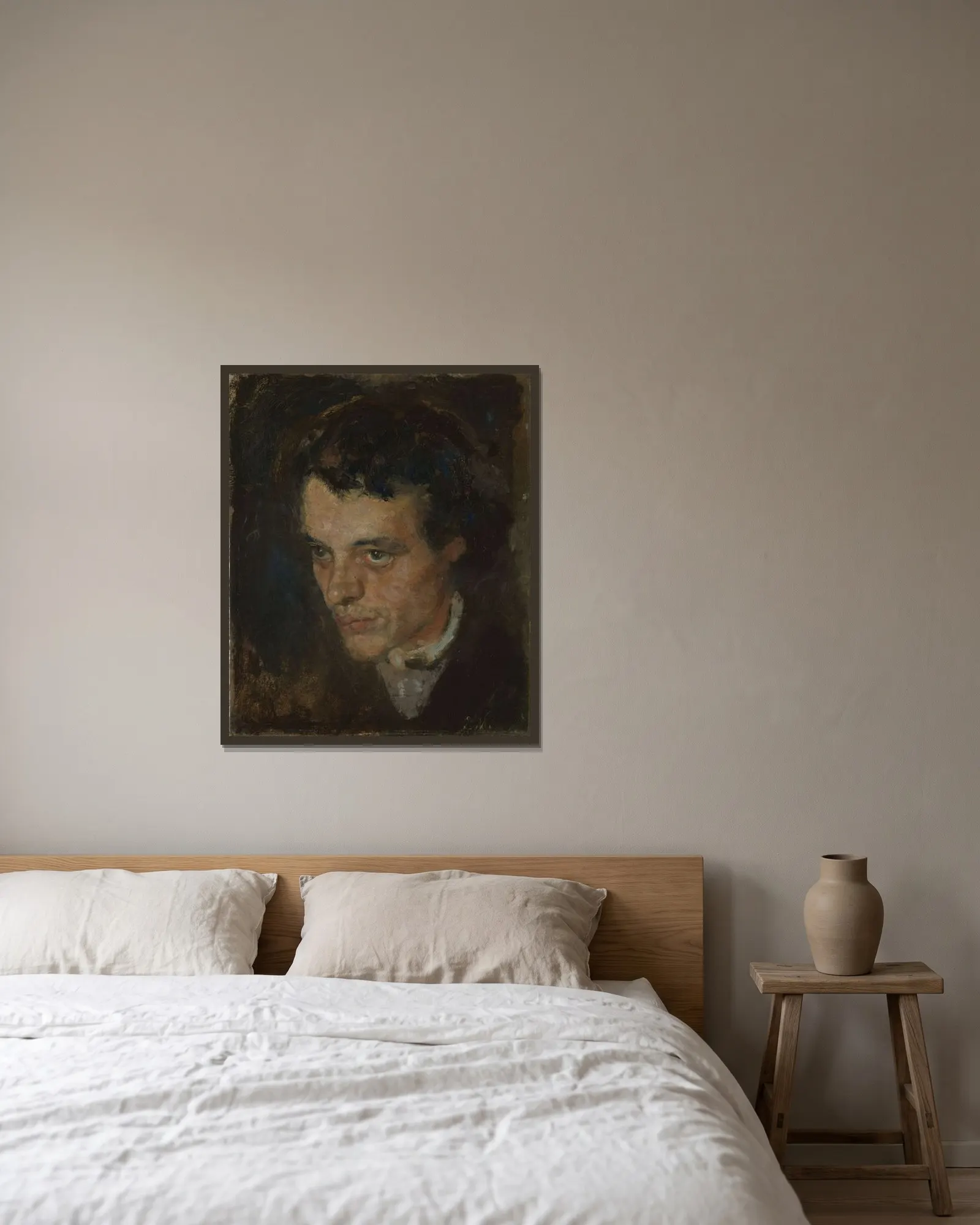 Jørgen Sørensen av Edvard Munch inramad på en vägg