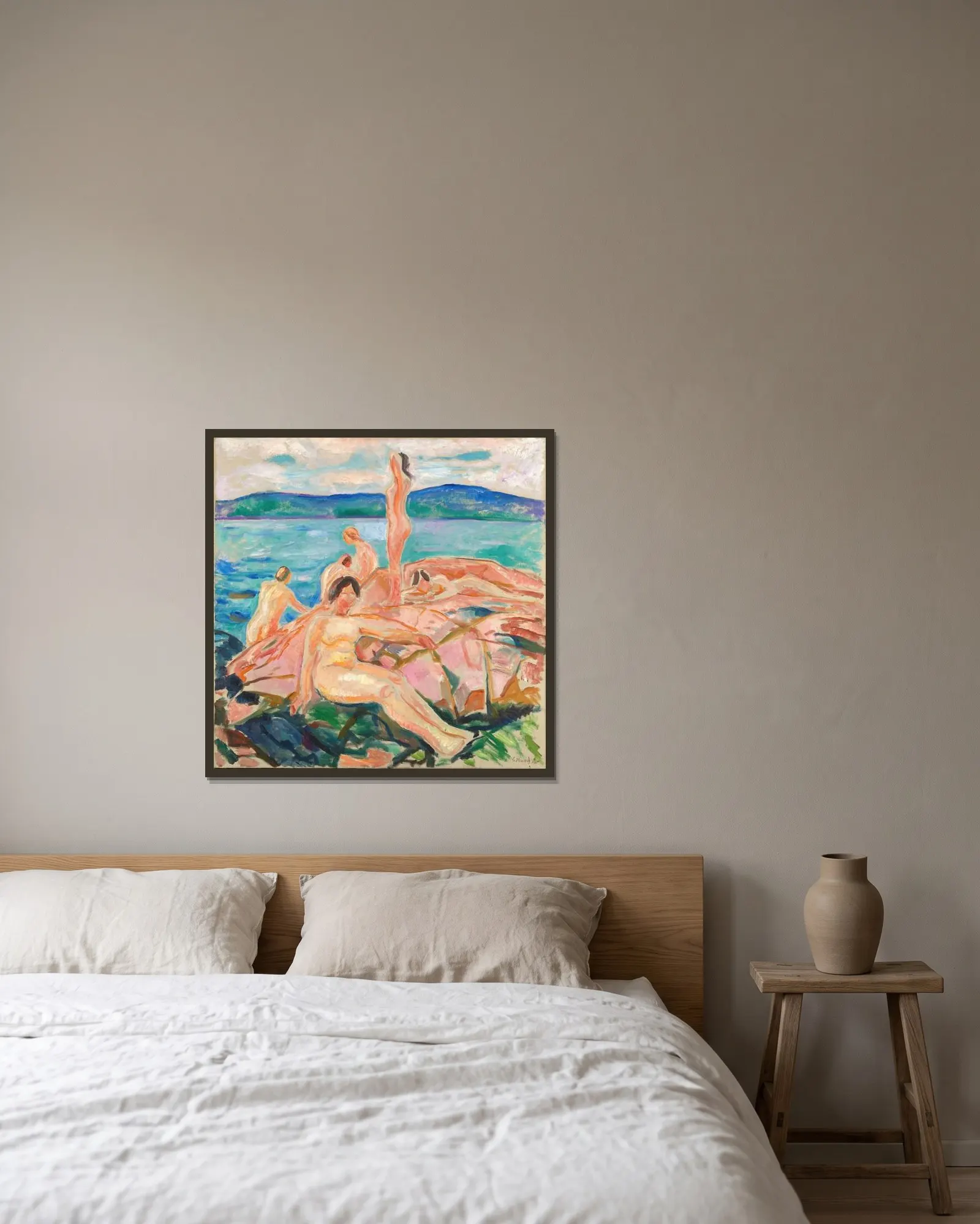 Midsummer av Edvard Munch inramad på en vägg