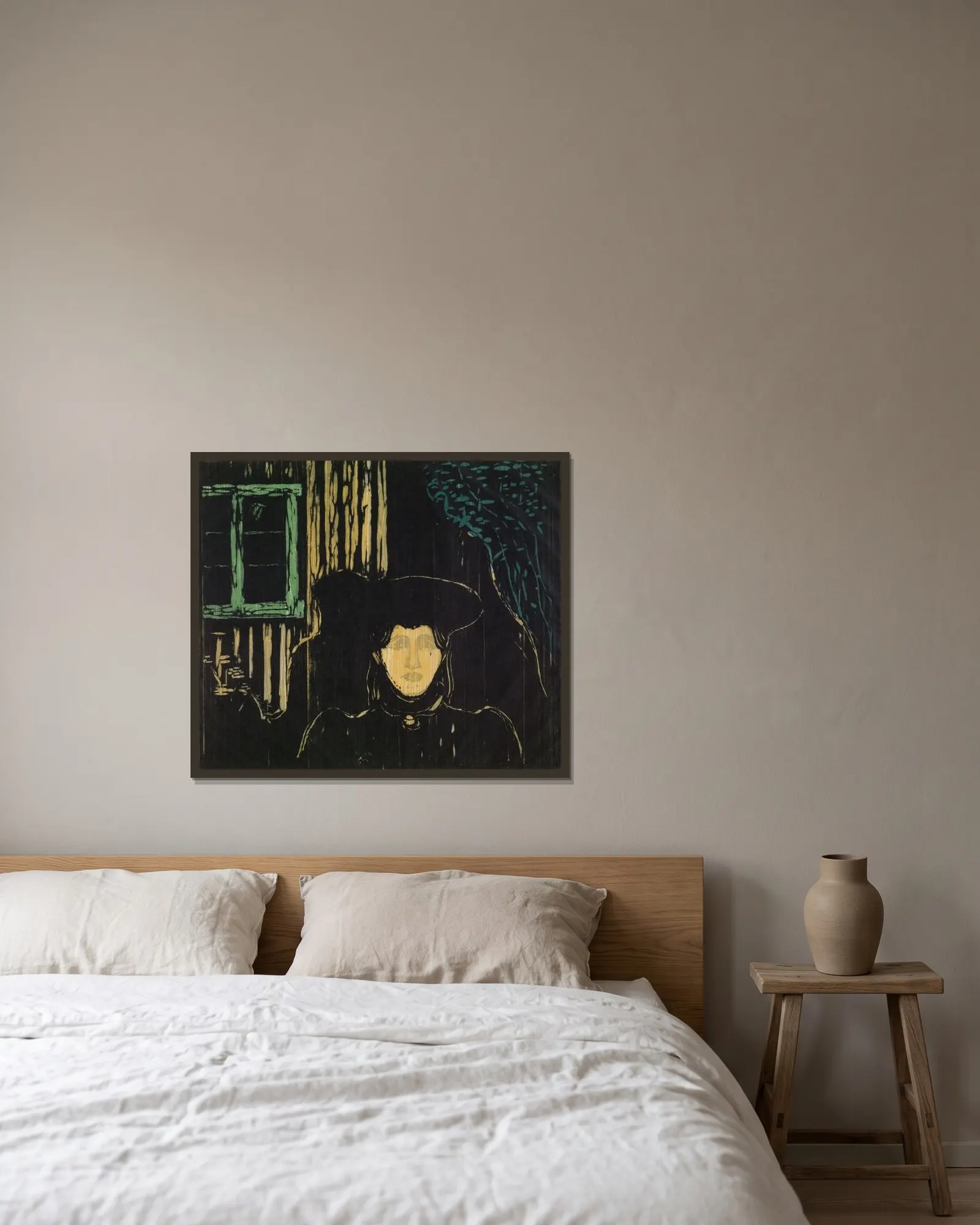 Moonlight av Edvard Munch inramad på en vägg