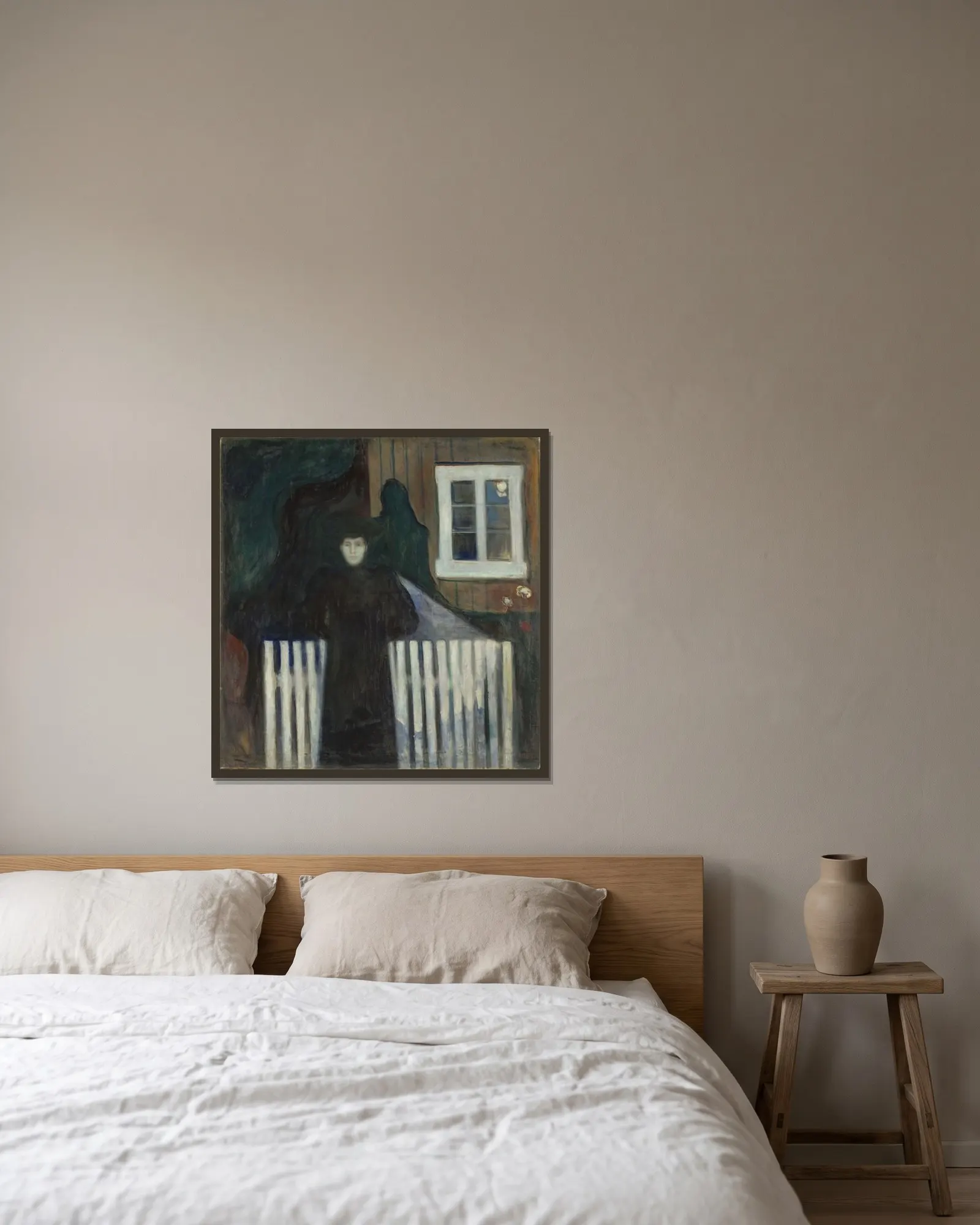 Moonlight av Edvard Munch inramad på en vägg