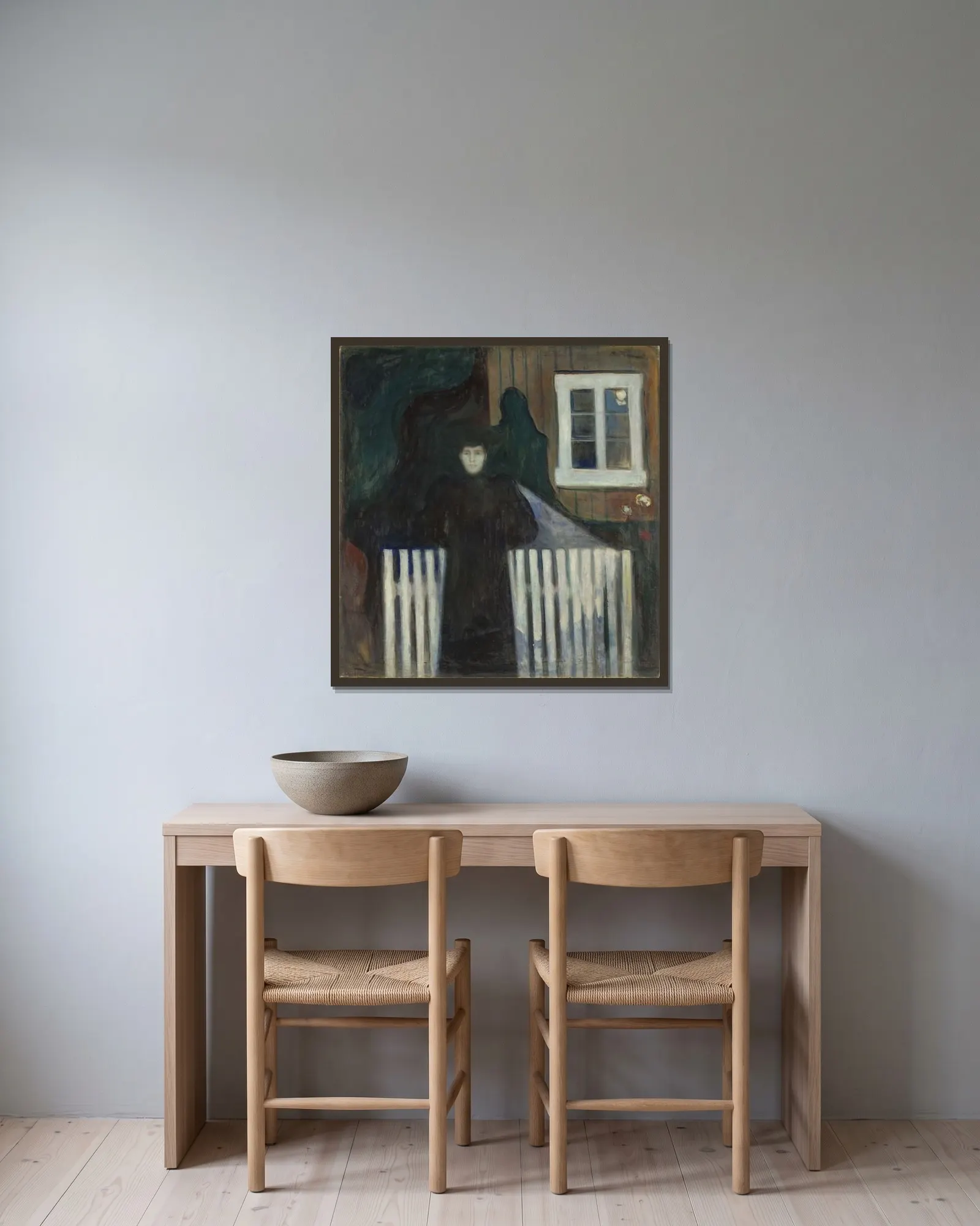 Moonlight av Edvard Munch inramad på en vägg