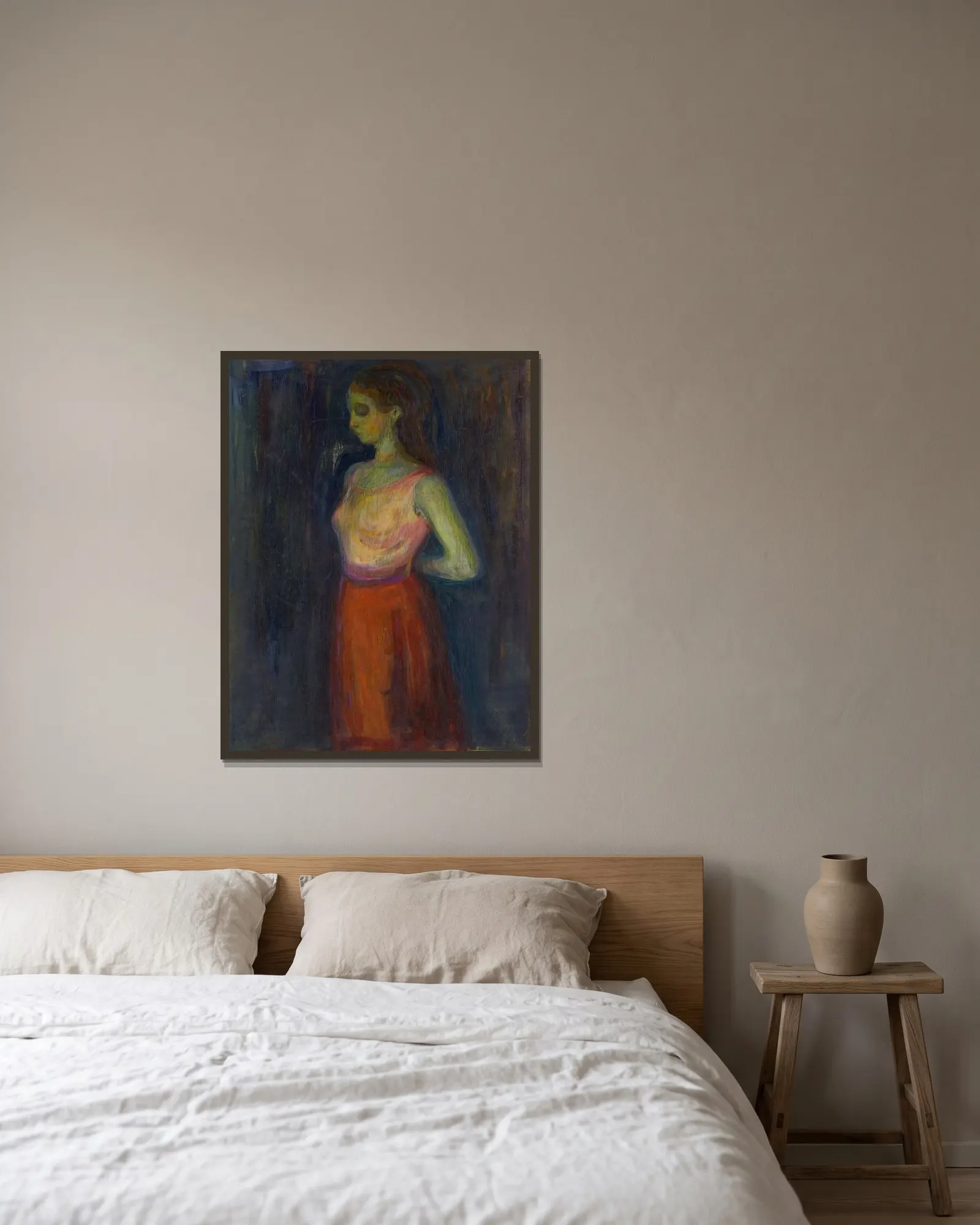 Study of a Model av Edvard Munch inramad på en vägg