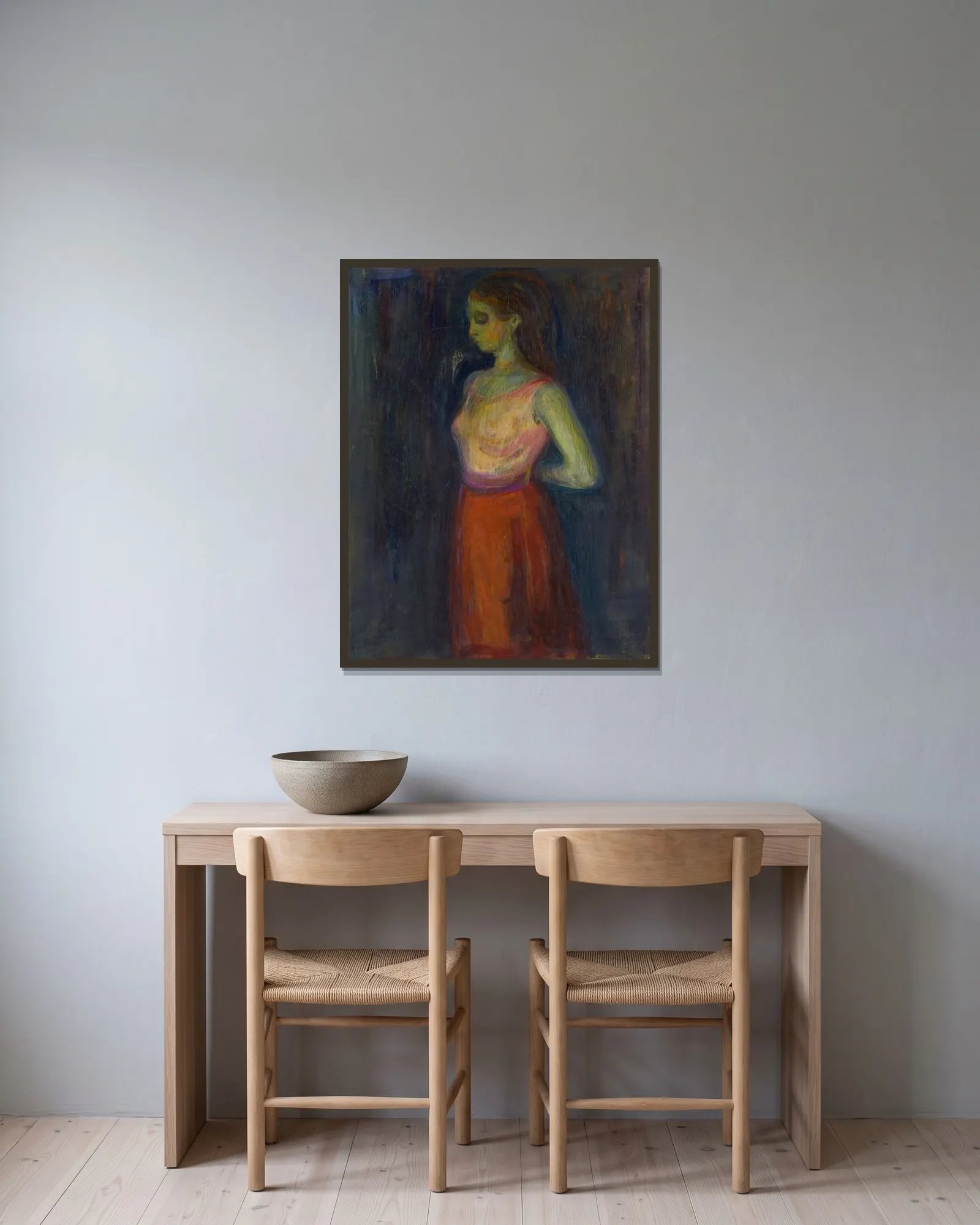 Study of a Model av Edvard Munch inramad på en vägg