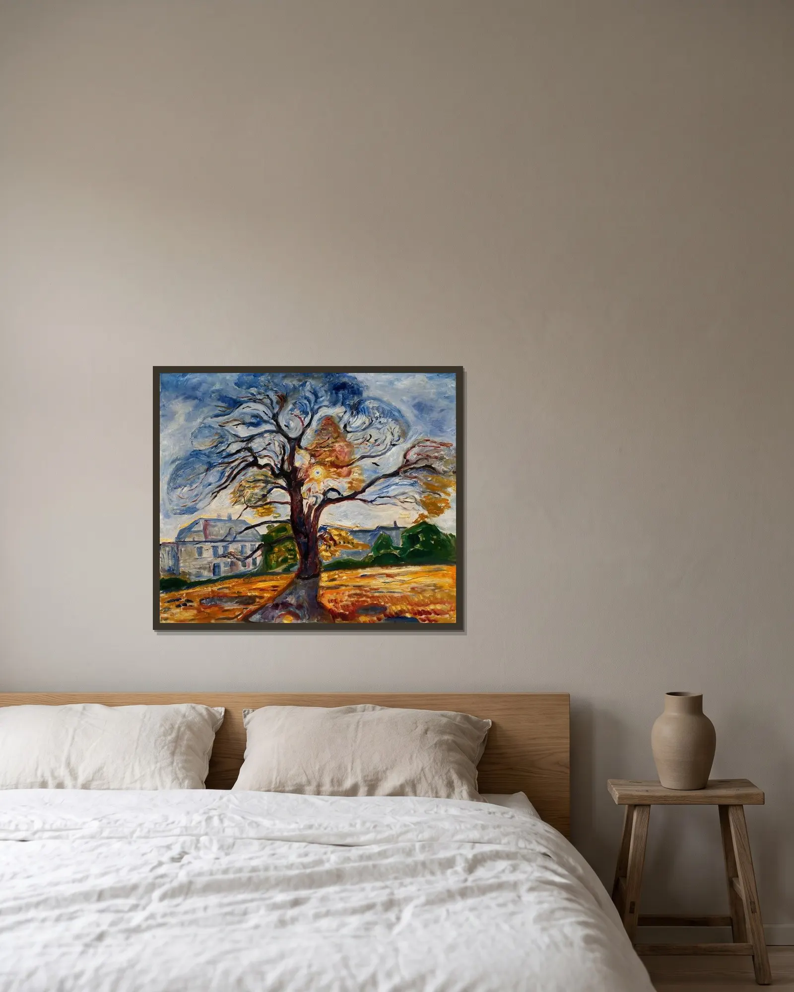 The Oak av Edvard Munch inramad på en vägg