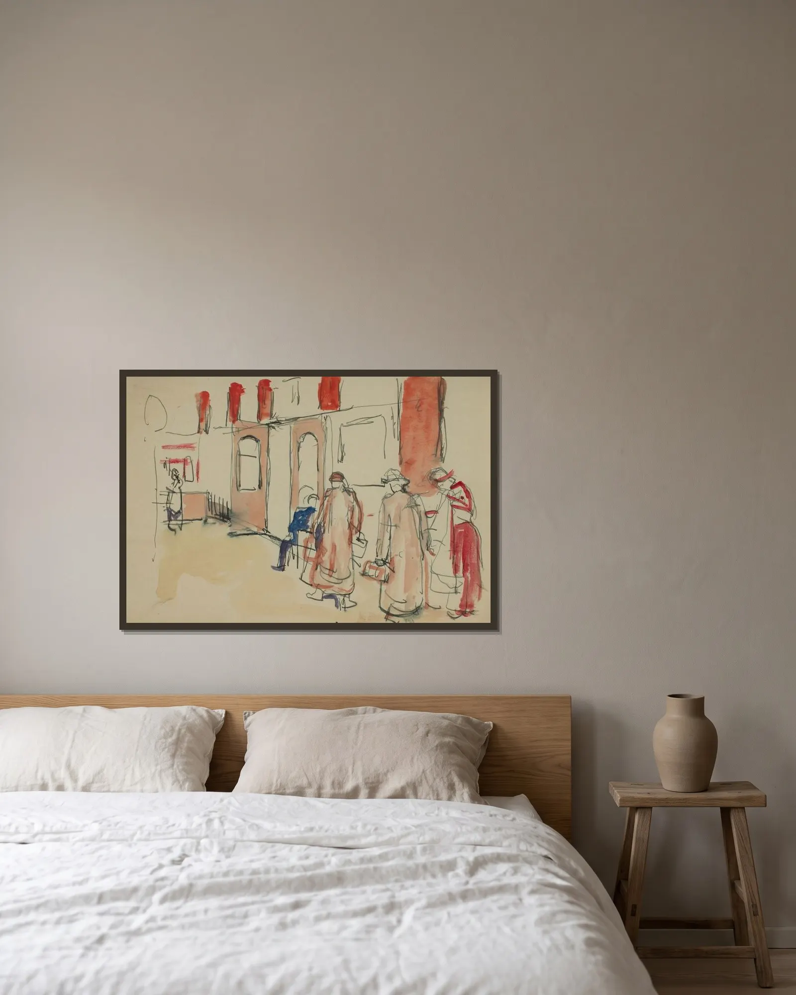 Untitled 26 av Edvard Munch inramad på en vägg