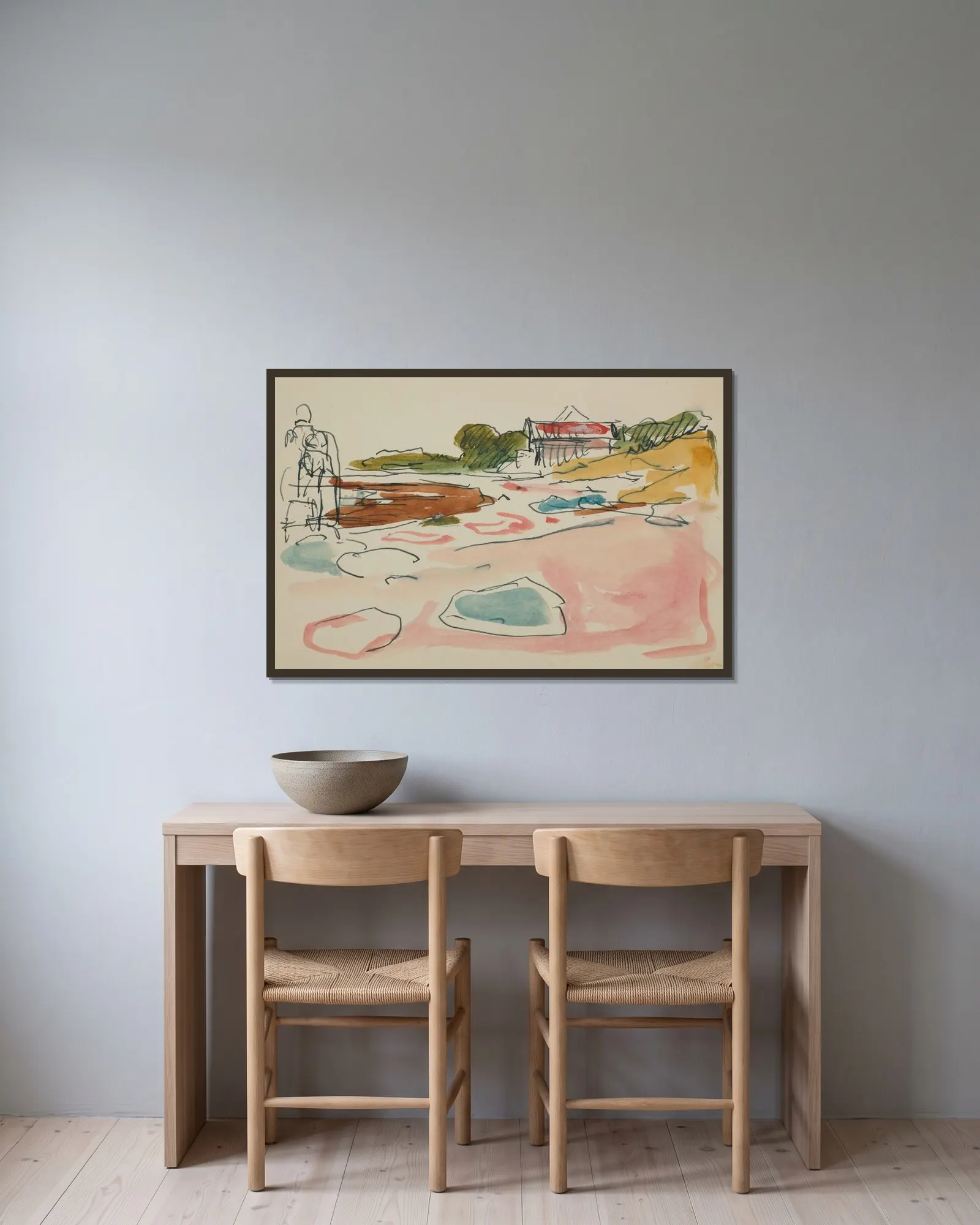 Untitled 3 av Edvard Munch inramad på en vägg