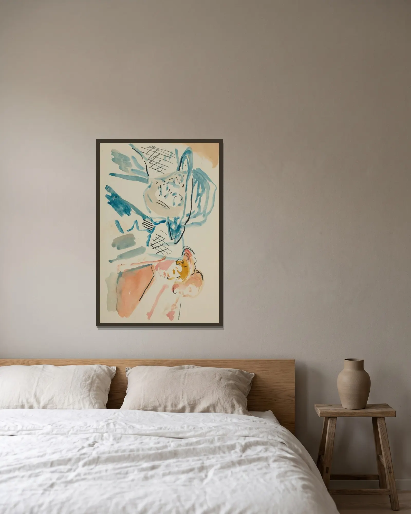 Untitled av Edvard Munch inramad på en vägg