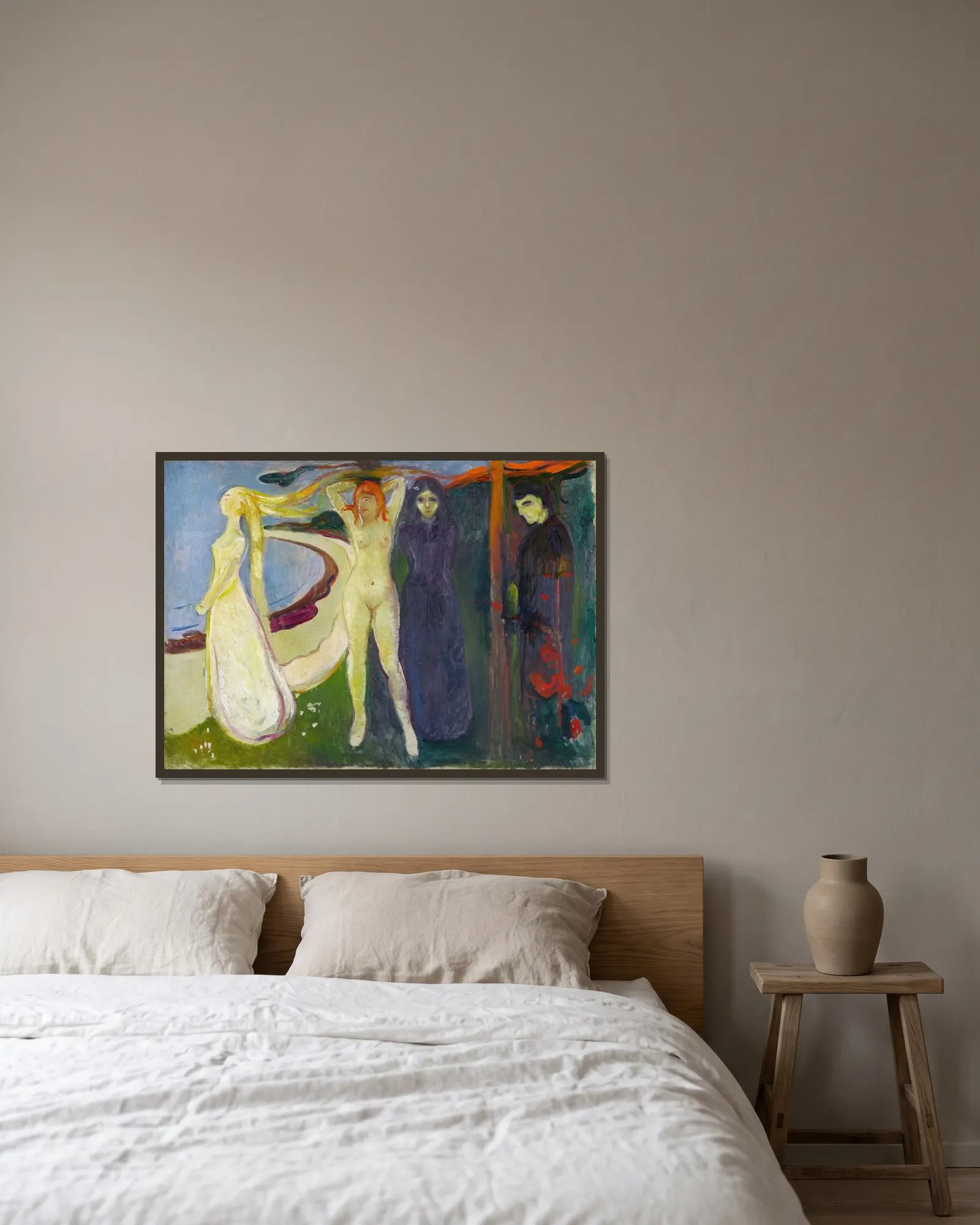 Woman. Sphinx av Edvard Munch inramad på en vägg
