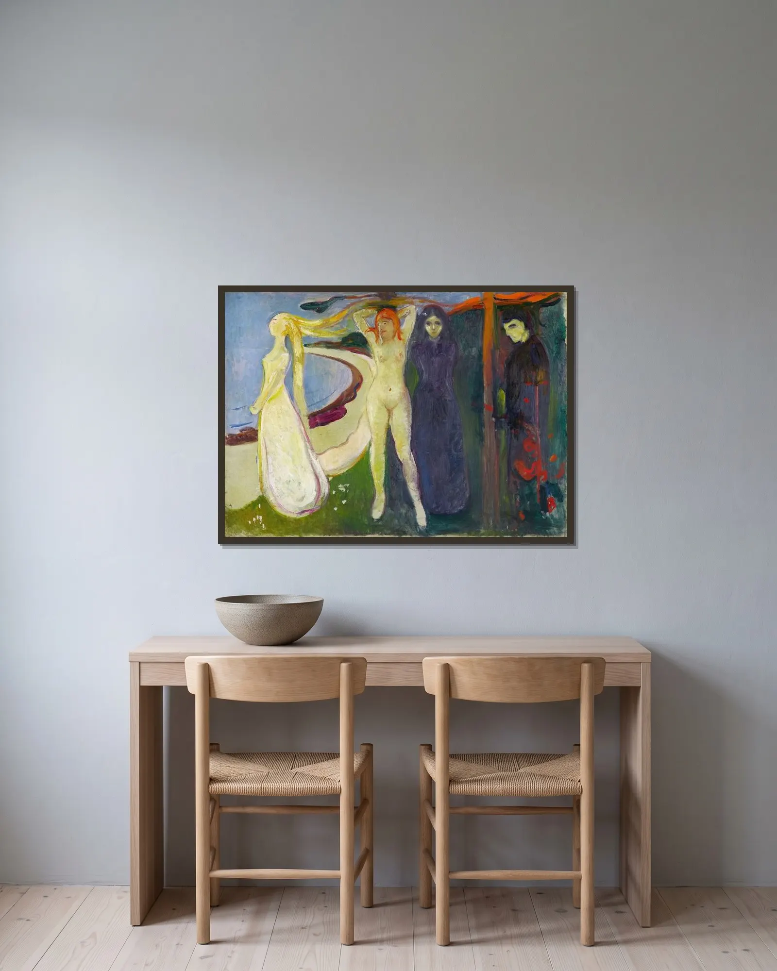 Woman. Sphinx av Edvard Munch inramad på en vägg