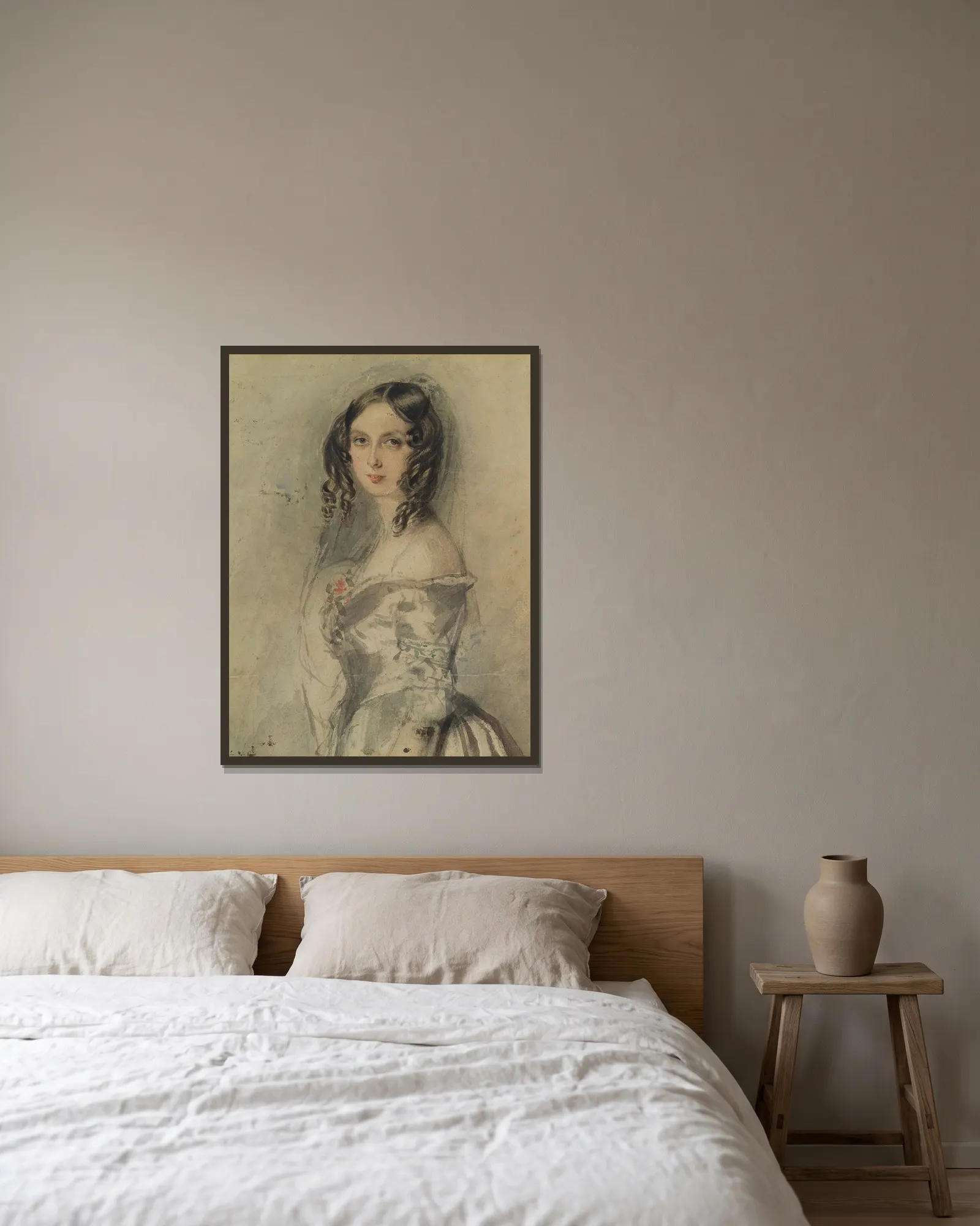 Ada Byron av Alfred Edward Chalon inramad på en vägg