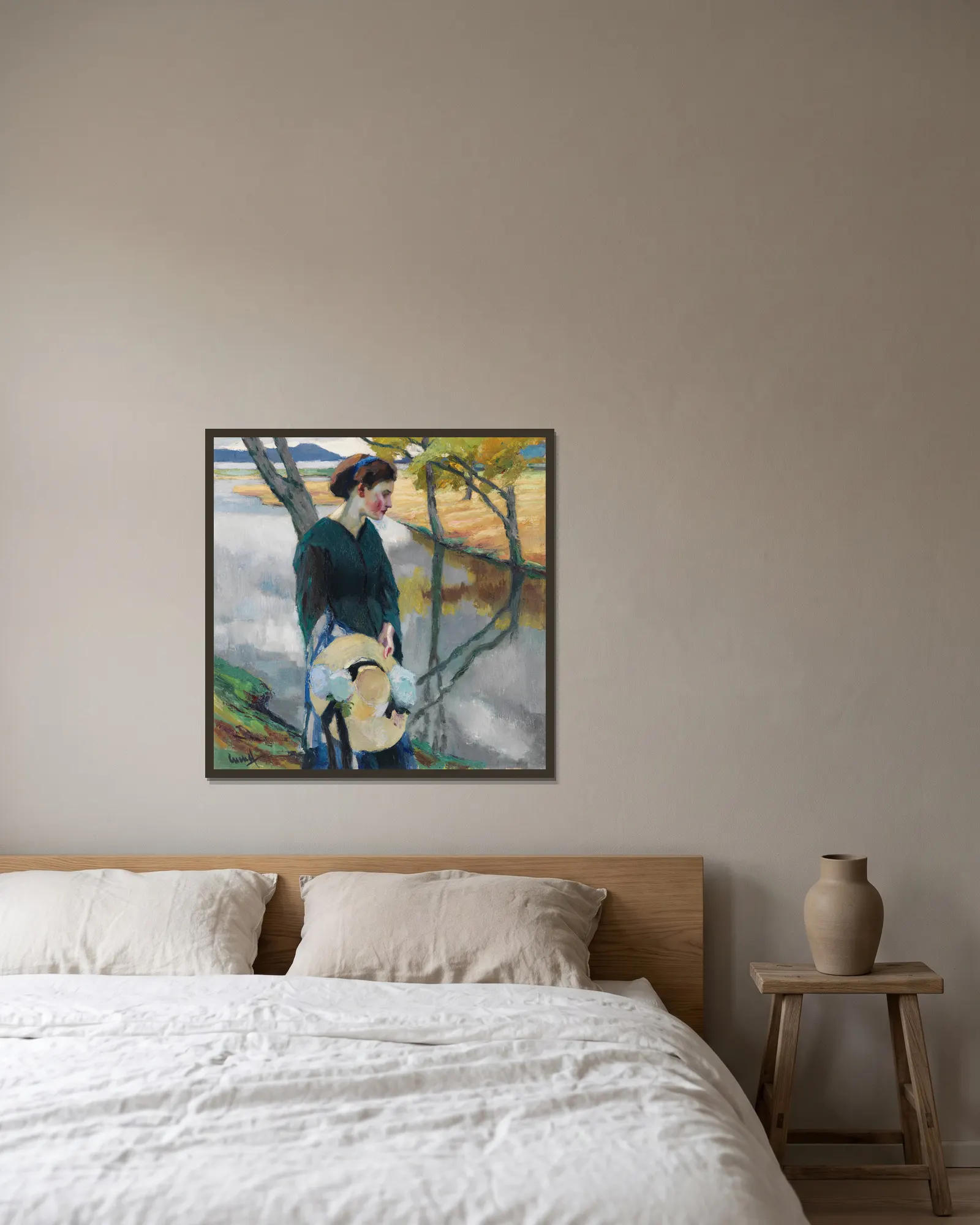 Spätsommer av Edward Cucuel inramad på en vägg
