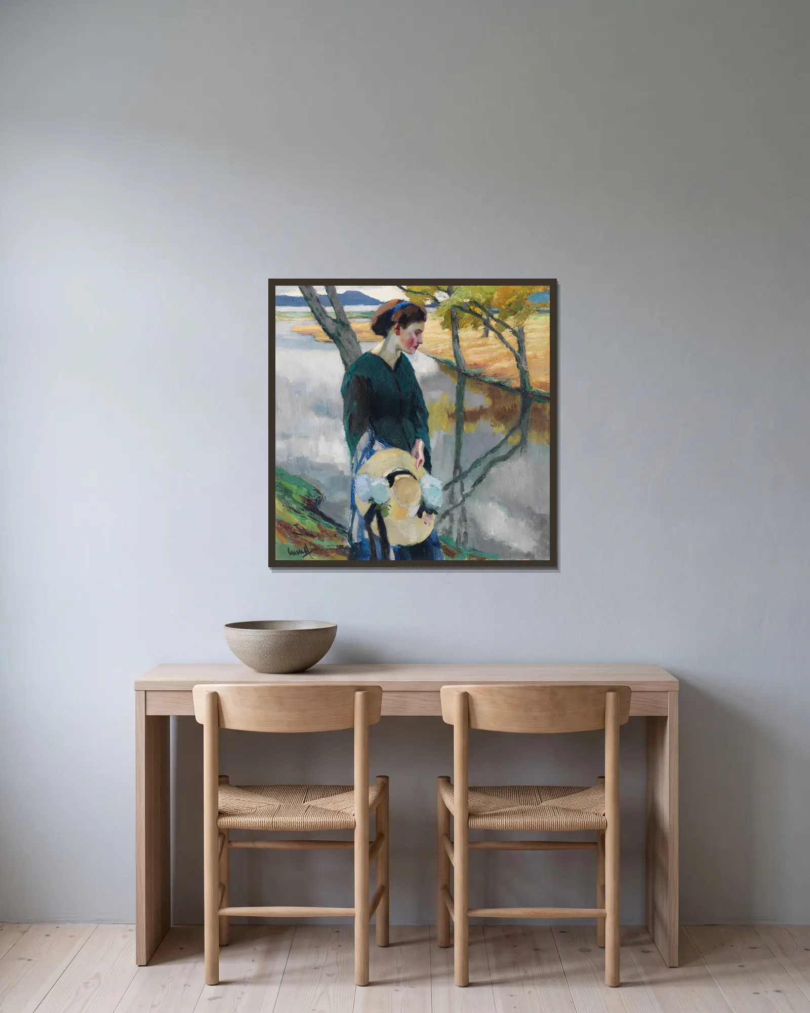 Spätsommer av Edward Cucuel inramad på en vägg