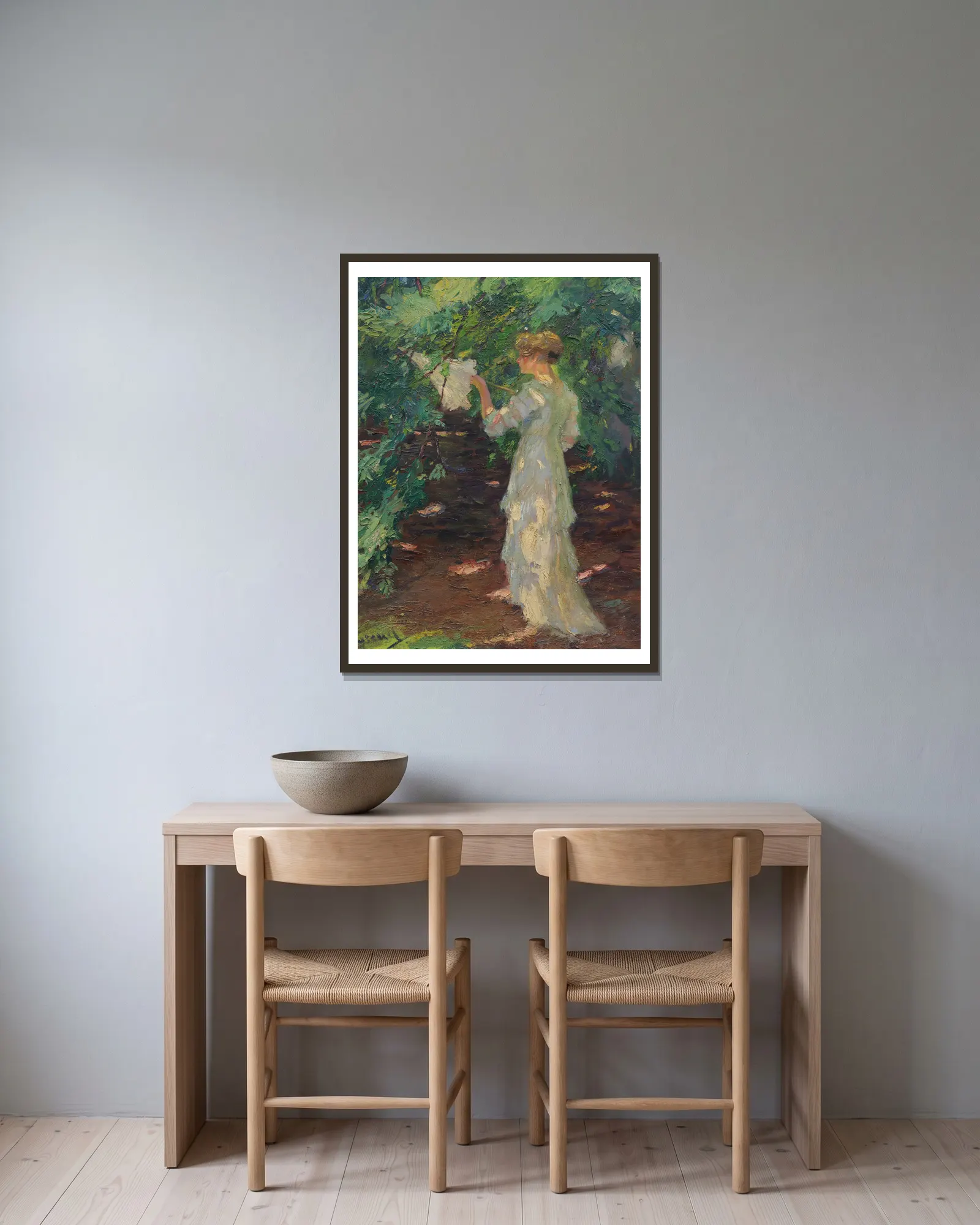 Waldschatten av Edward Cucuel inramad på en vägg