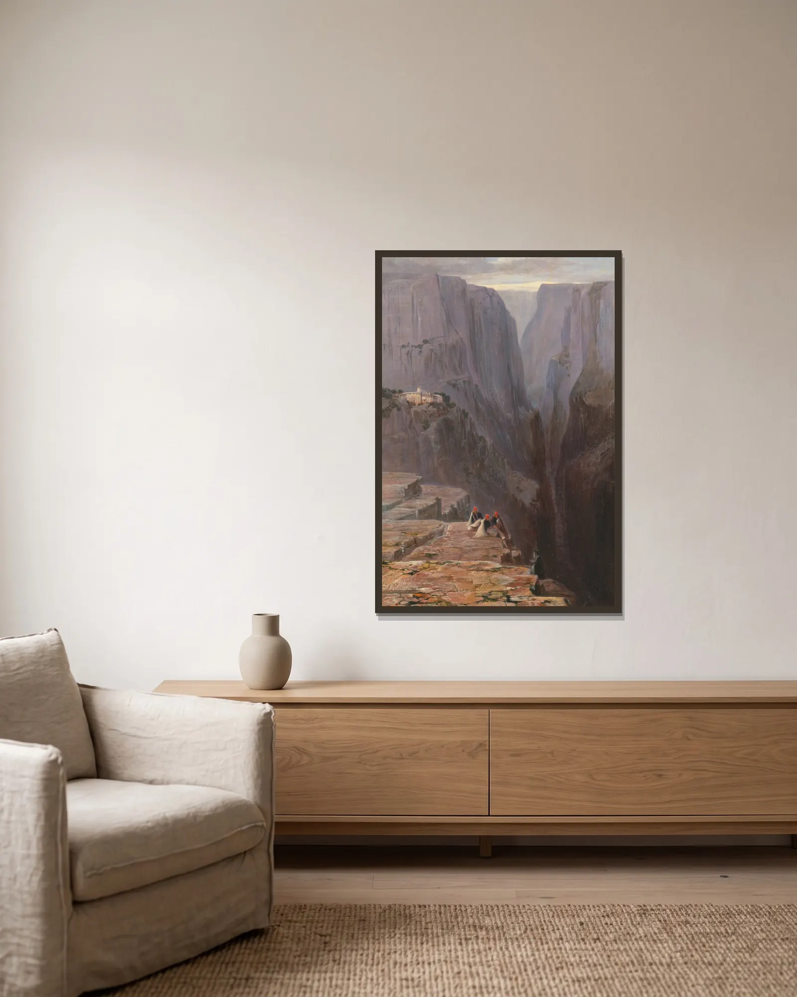 Zagori, Greece av Edward Lear inramad på en vägg