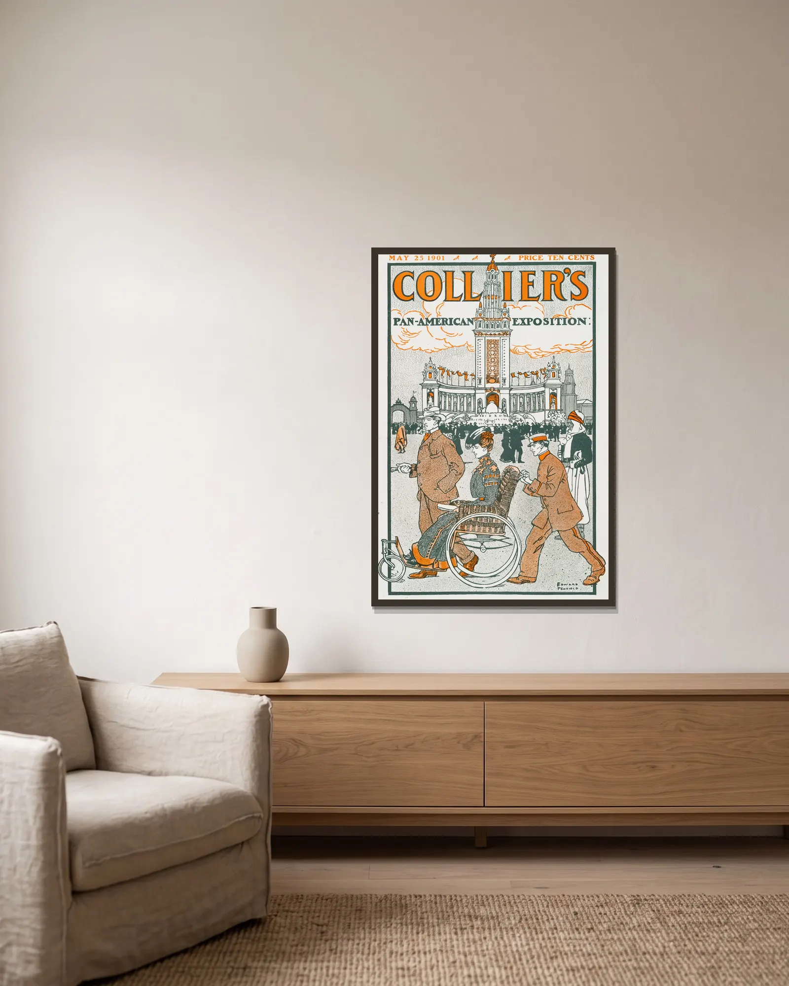 Collier’s, Pan-American Exposition av Edward Penfield inramad på en vägg