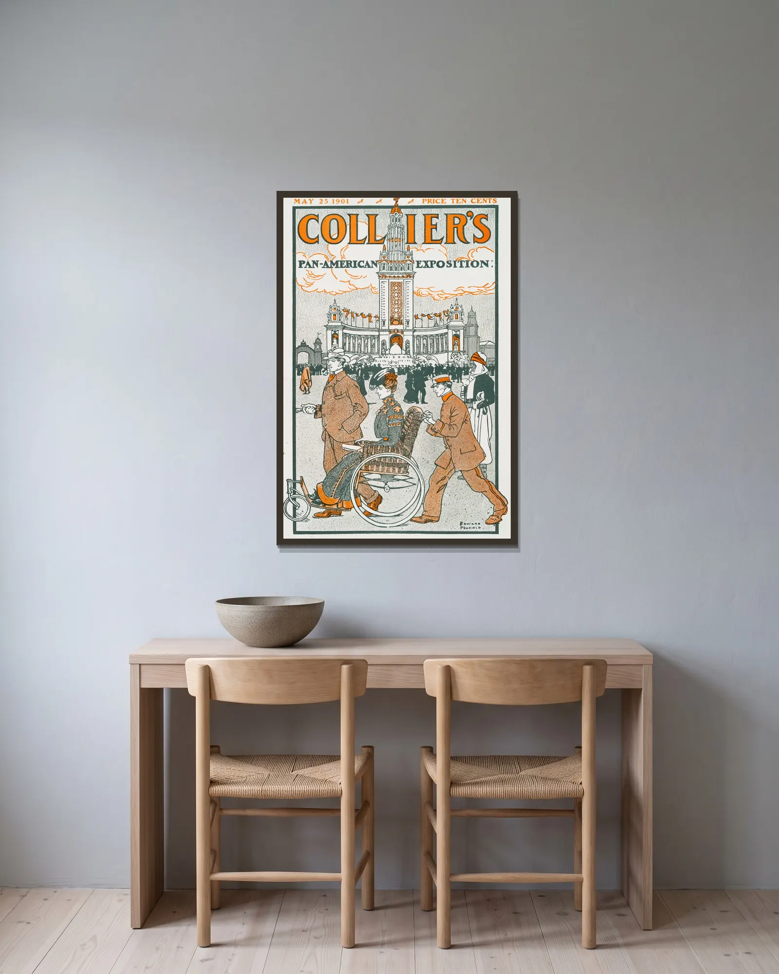 Collier’s, Pan-American Exposition av Edward Penfield inramad på en vägg
