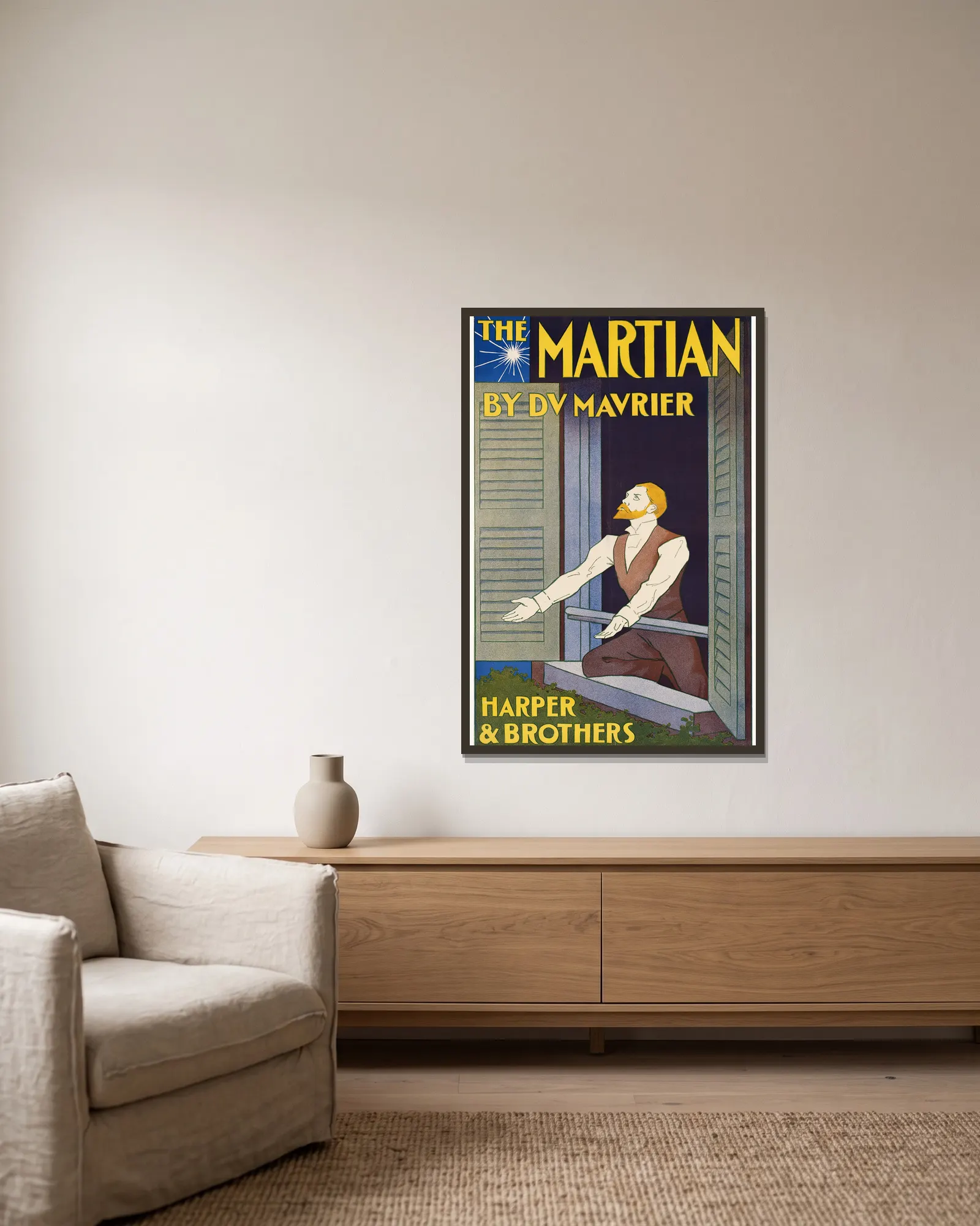 The Martian av Edward Penfield inramad på en vägg