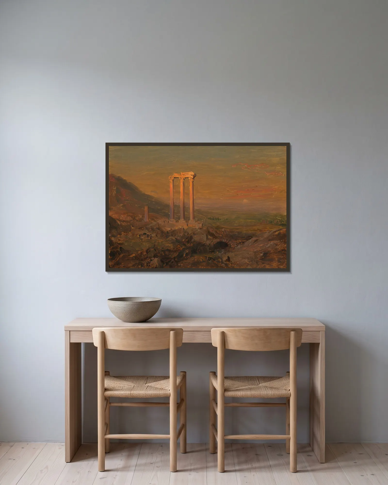 Classical Ruins, Syria av Frederic Edwin Church inramad på en vägg