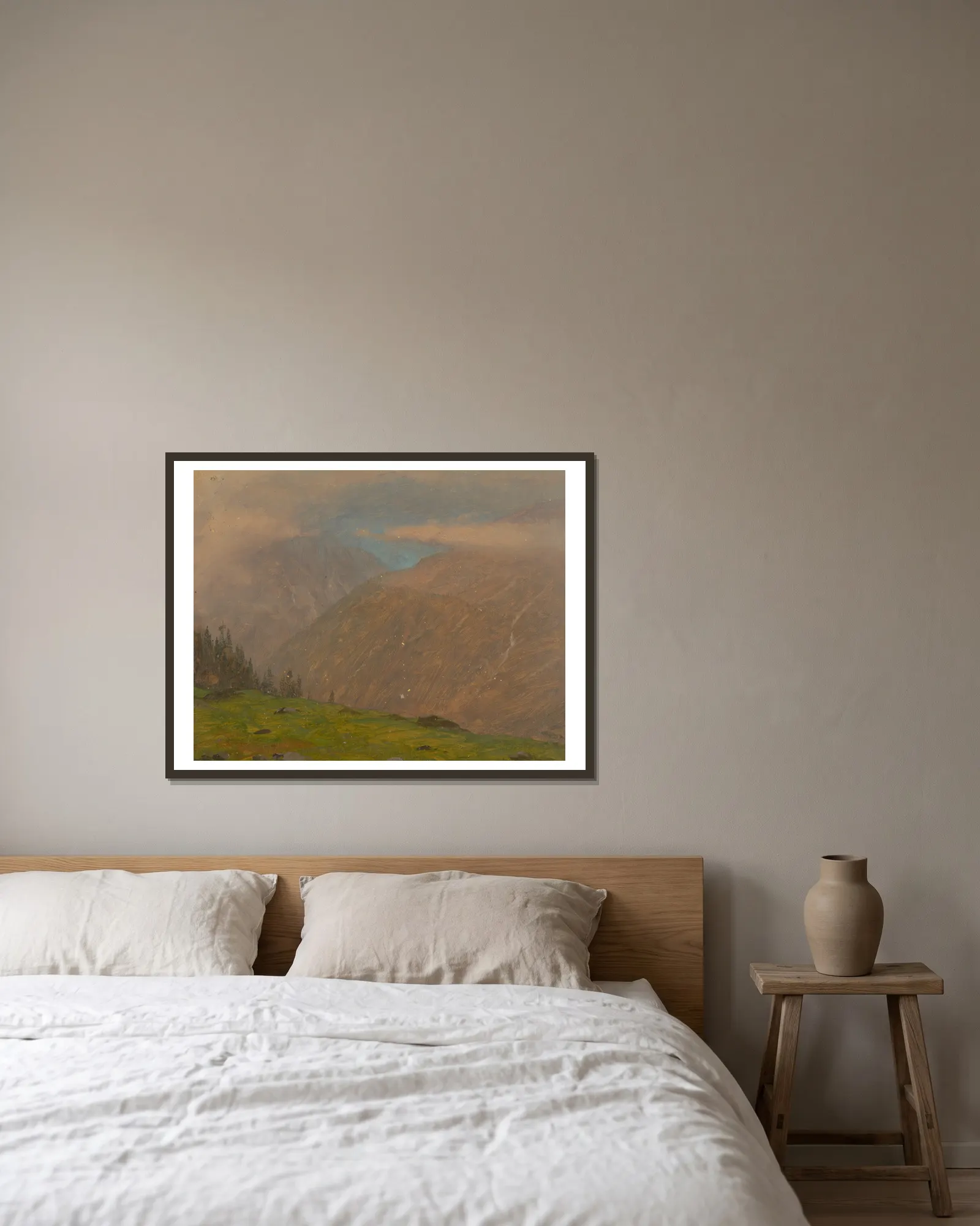Italian Alps av Frederic Edwin Church inramad på en vägg