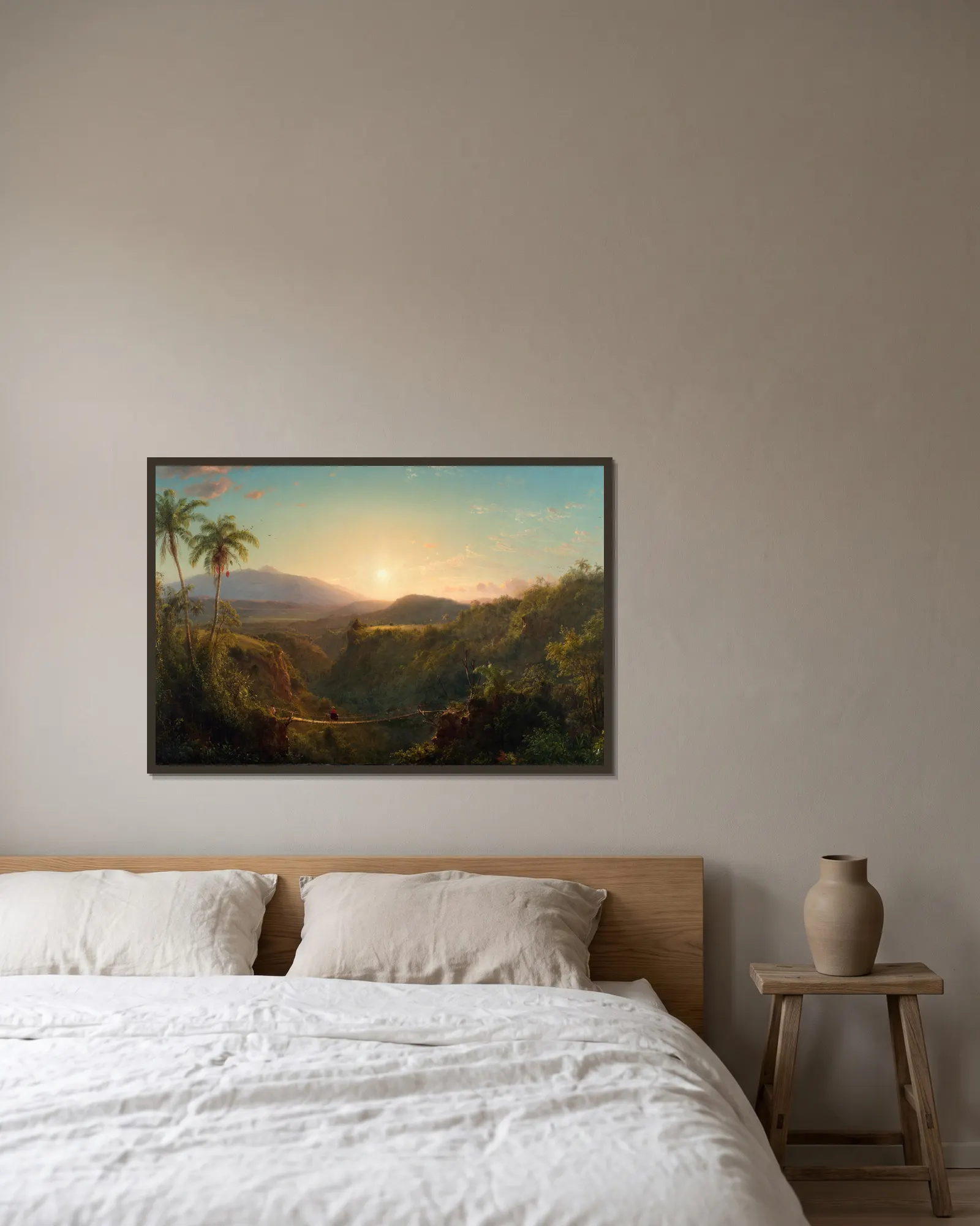 Pichincha av Frederic Edwin Church inramad på en vägg