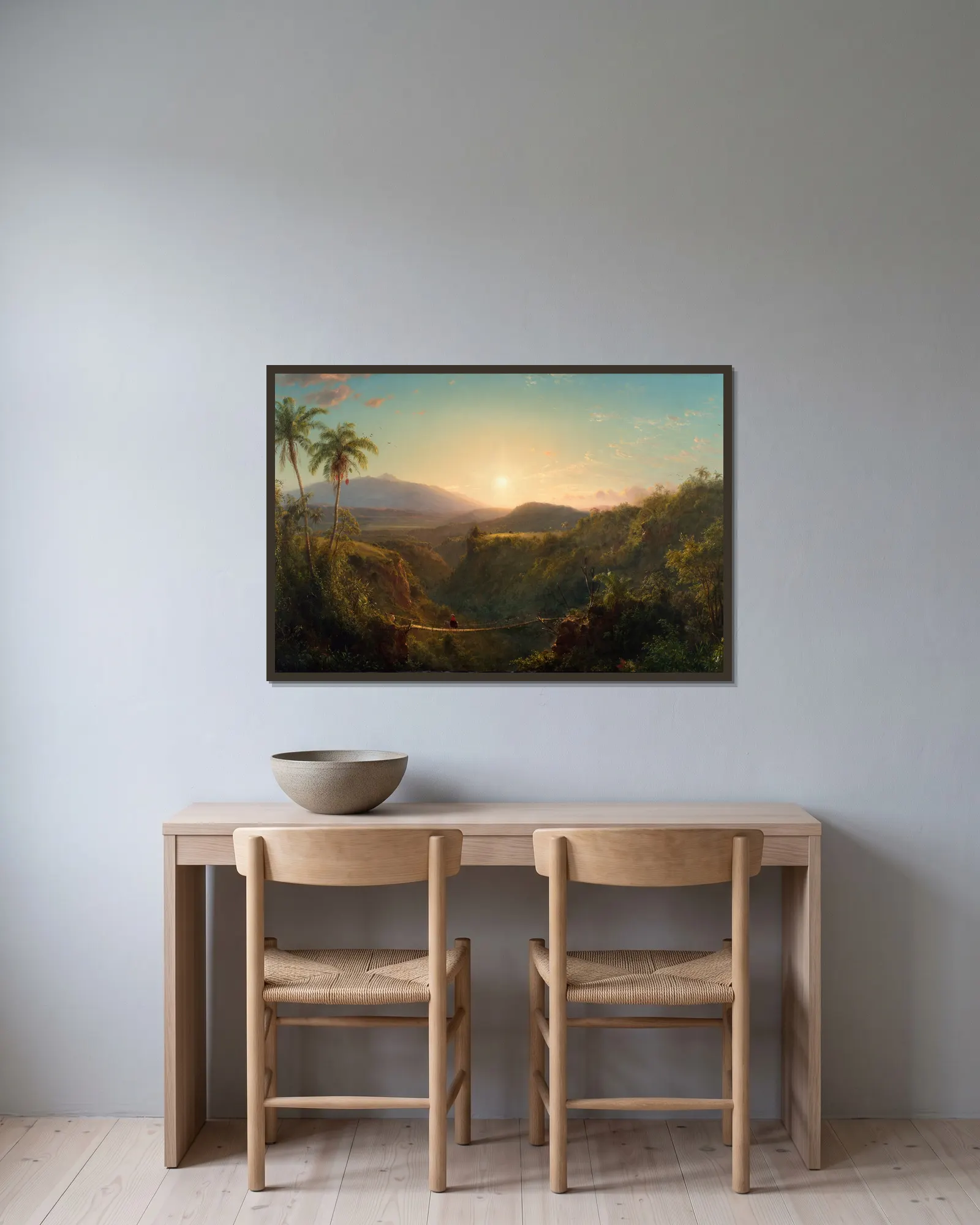 Pichincha av Frederic Edwin Church inramad på en vägg