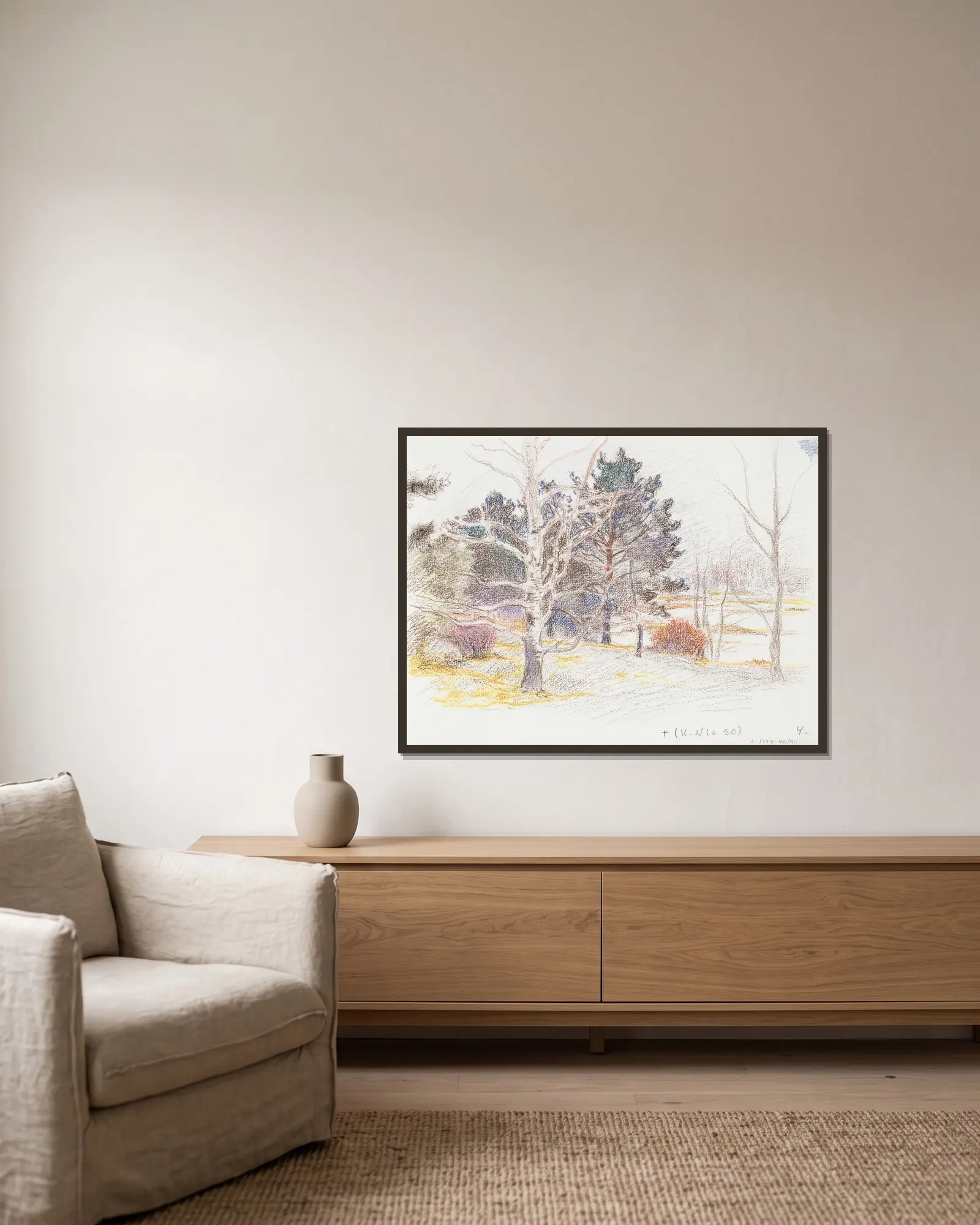Untitled av Eero Järnefelt inramad på en vägg