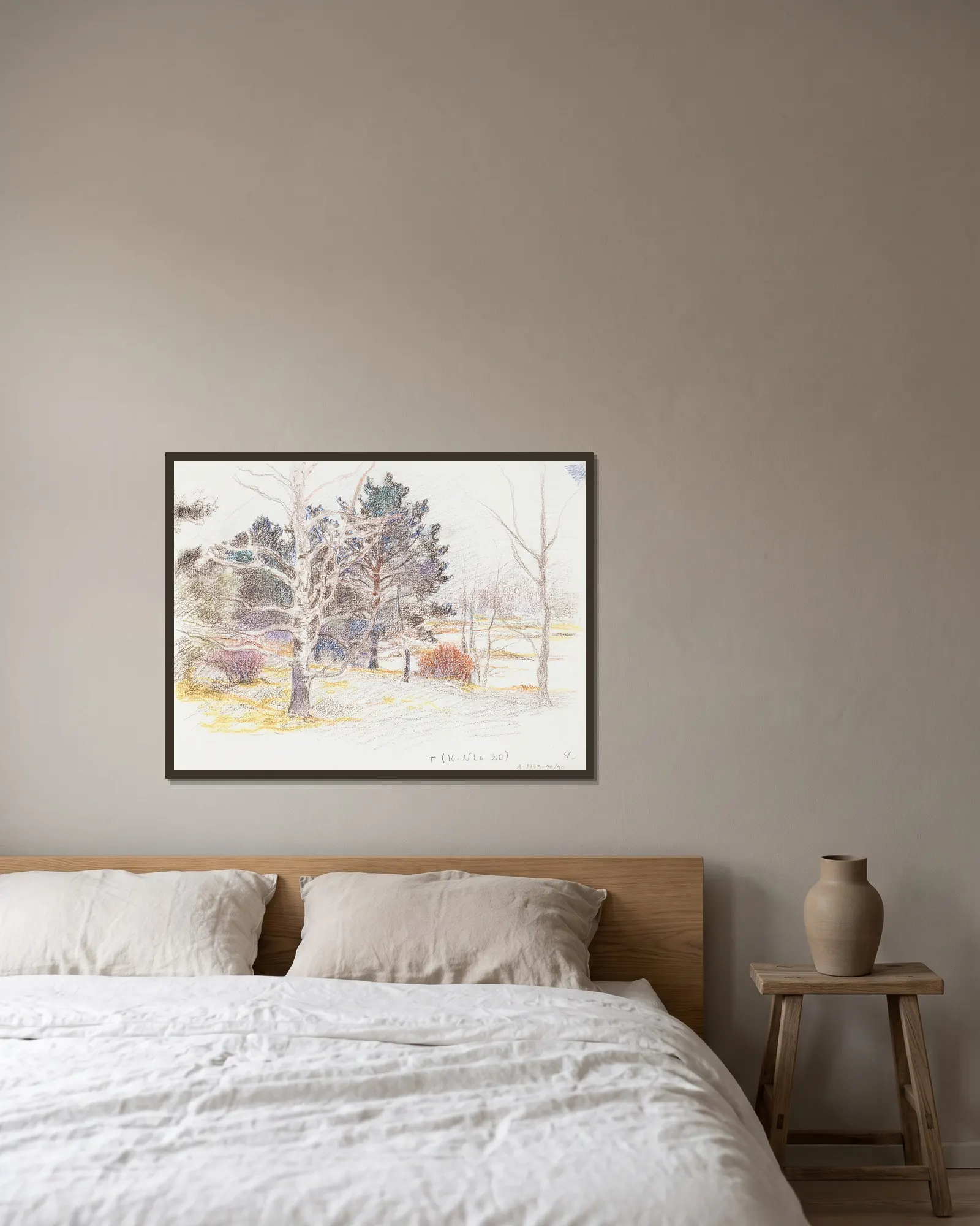 Untitled av Eero Järnefelt inramad på en vägg