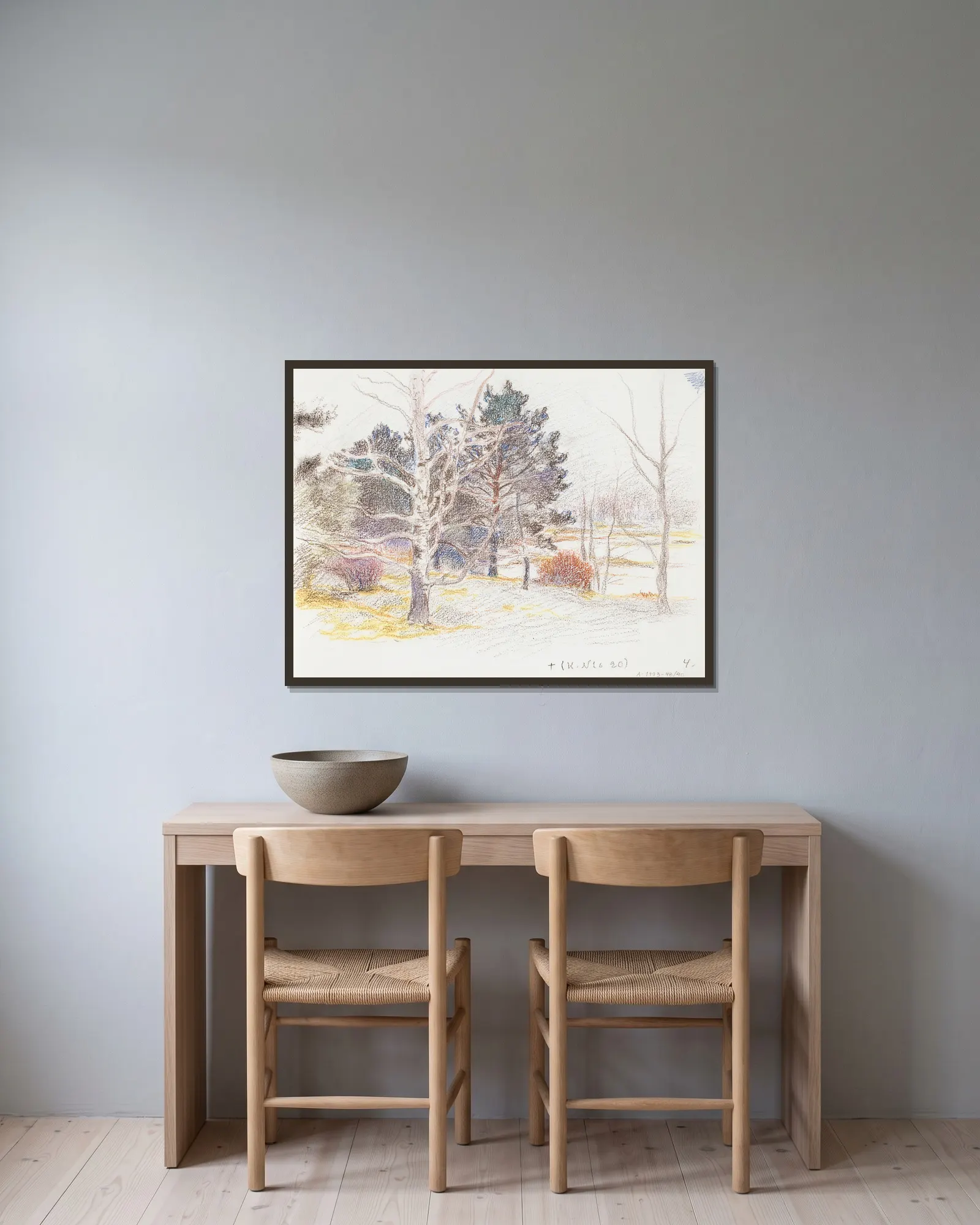 Untitled av Eero Järnefelt inramad på en vägg