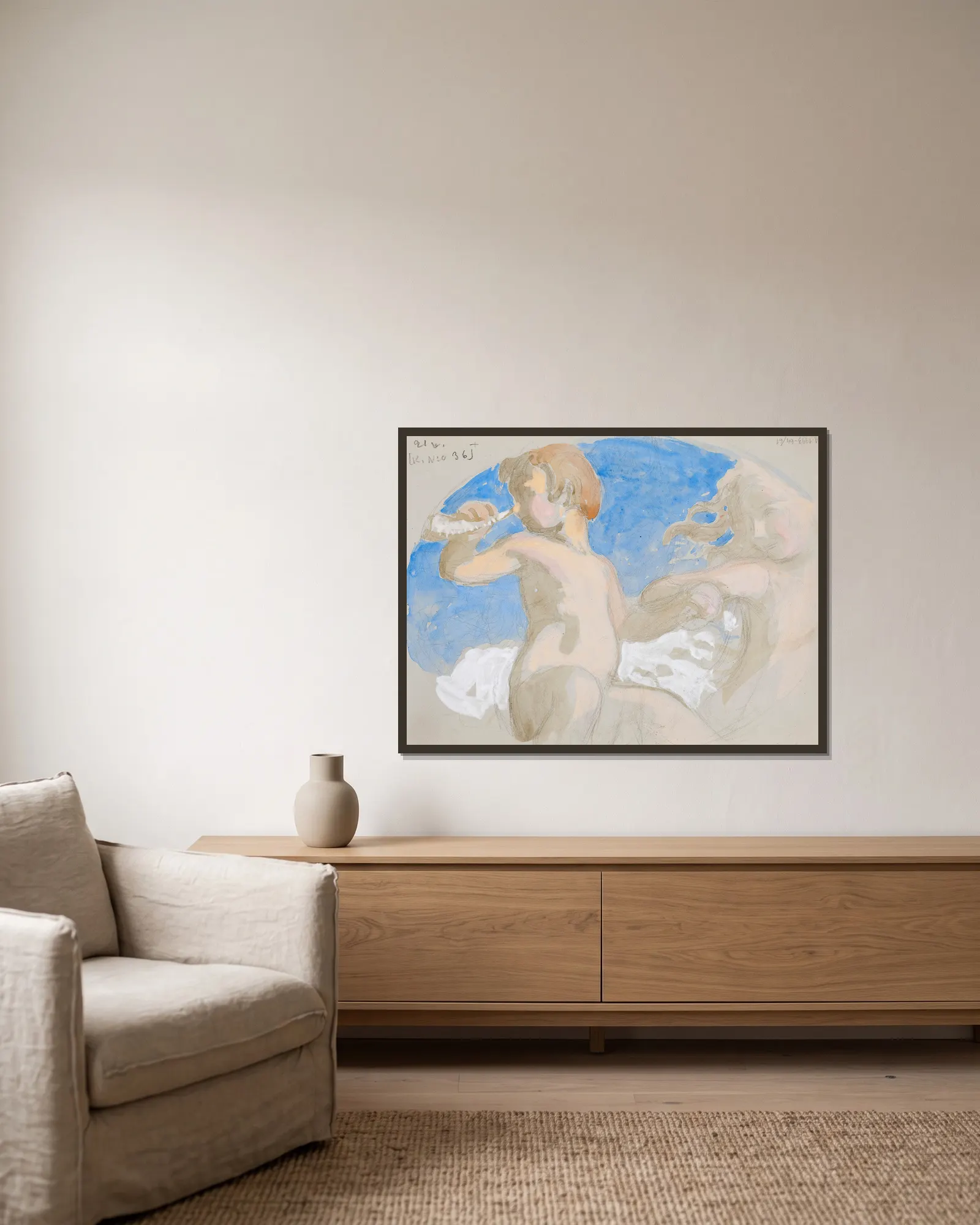Untitled av Eero Järnefelt inramad på en vägg