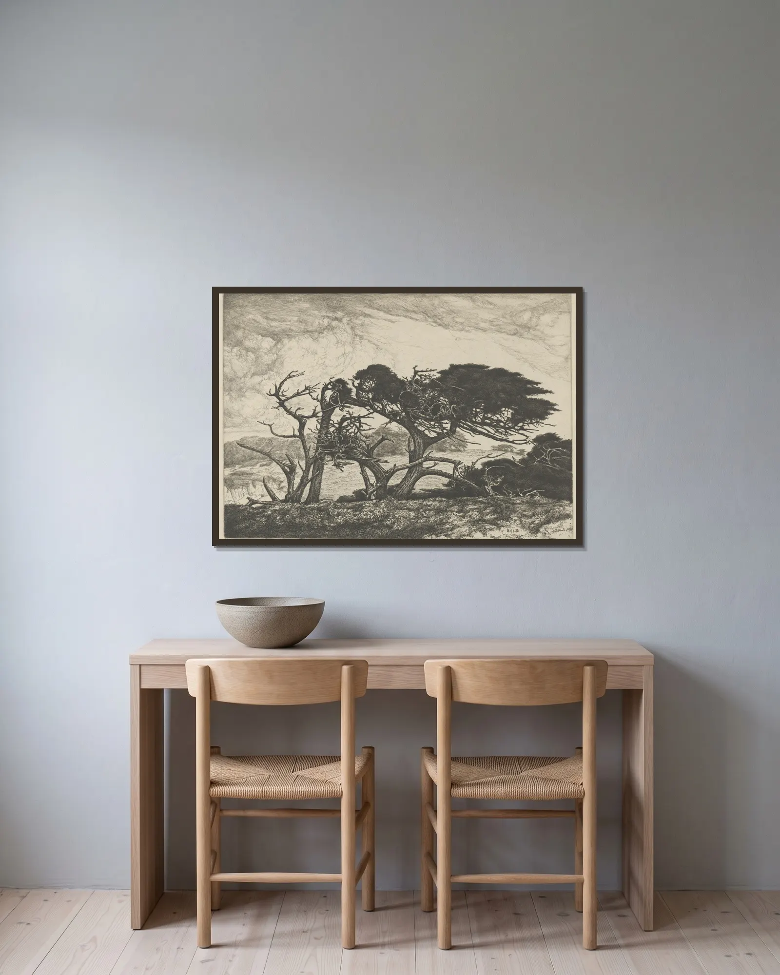 El Torro av Ernest Haskell inramad på en vägg