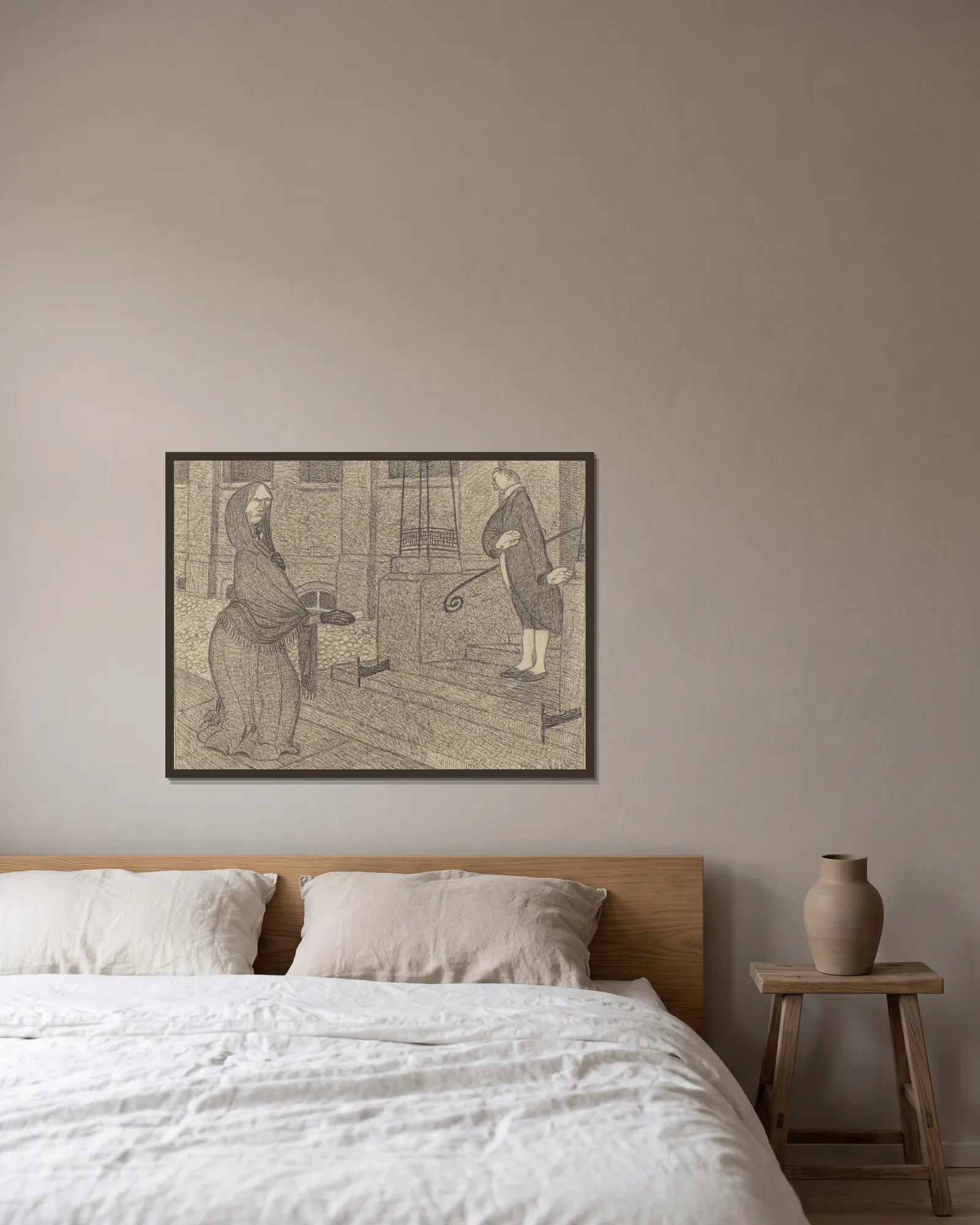 High-Class av Ernst Barlach inramad på en vägg