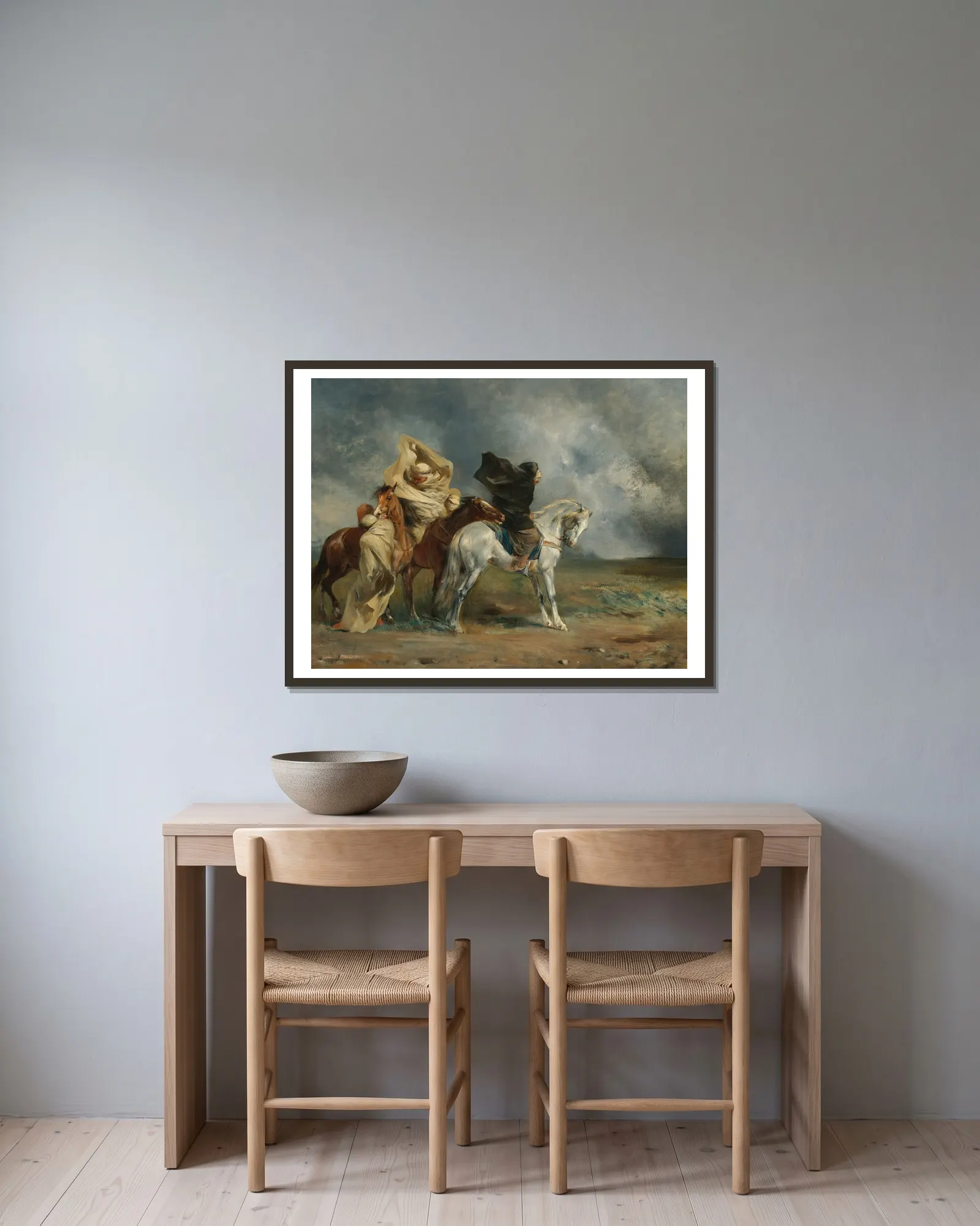 Le Simoun av Eugène Fromentin inramad på en vägg