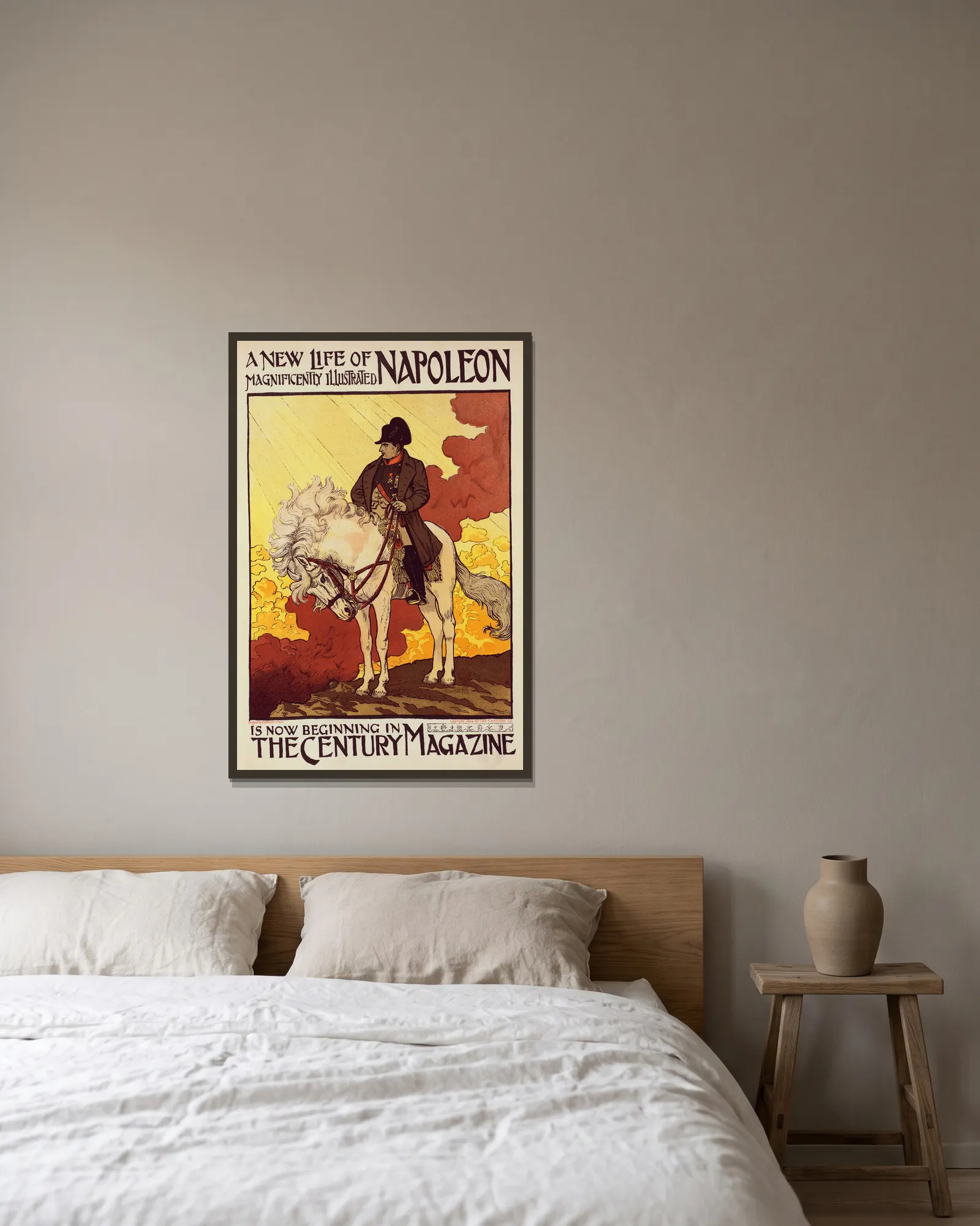 Napoléon av Eugène Grasset inramad på en vägg