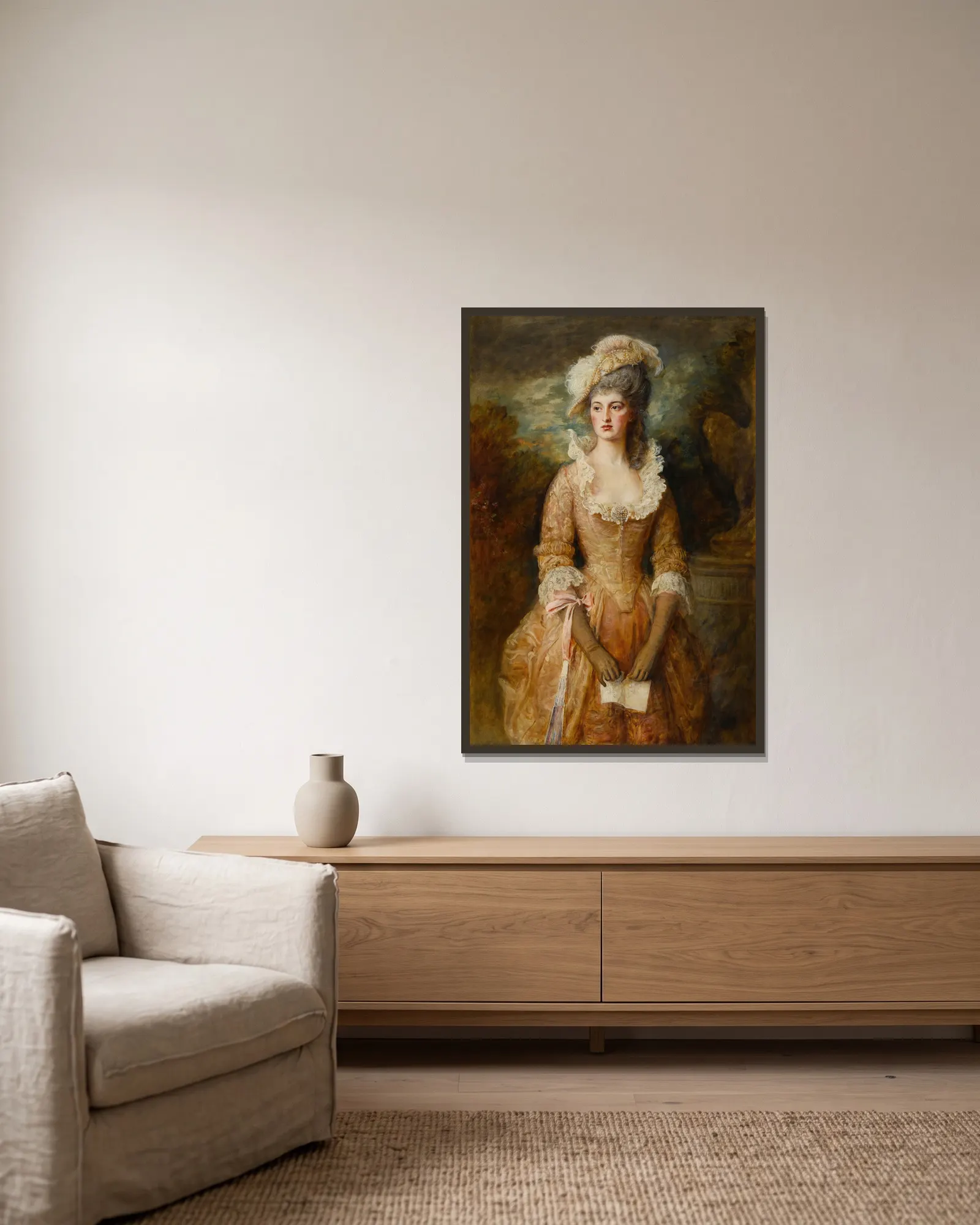 Clarissa av Sir John Everett Millais inramad på en vägg
