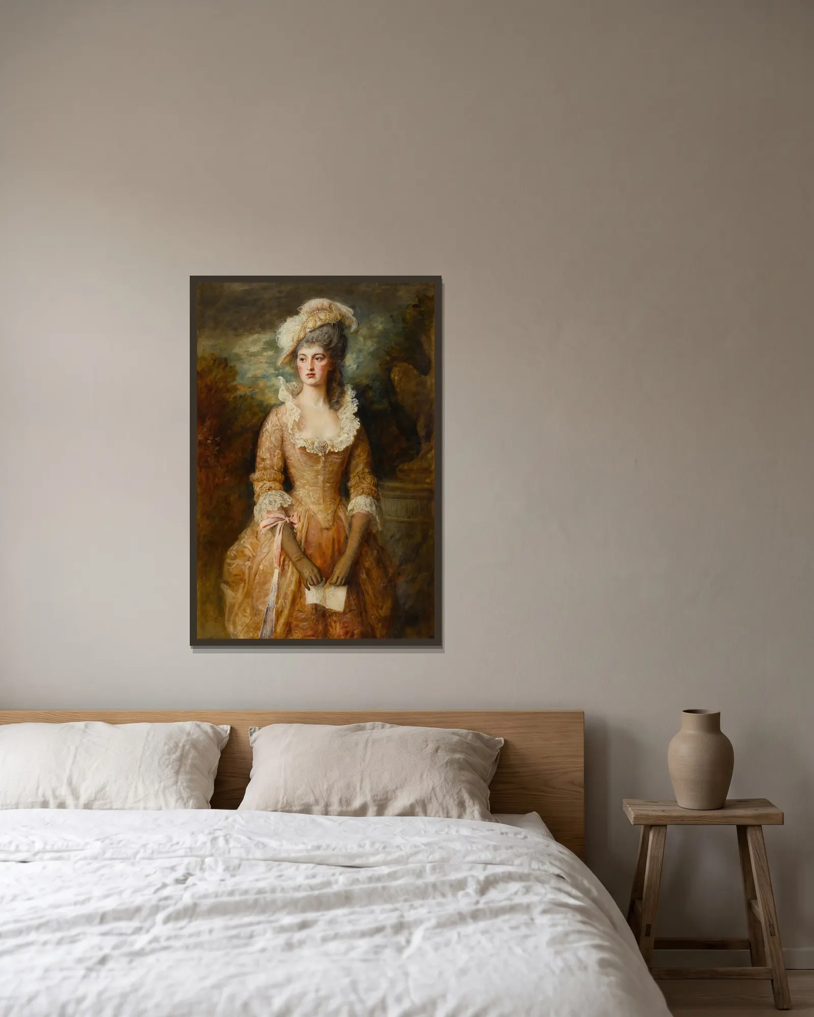 Clarissa av Sir John Everett Millais inramad på en vägg