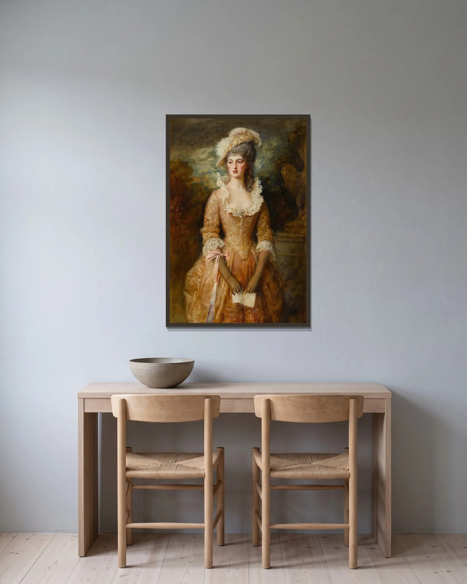 Clarissa av Sir John Everett Millais inramad på en vägg