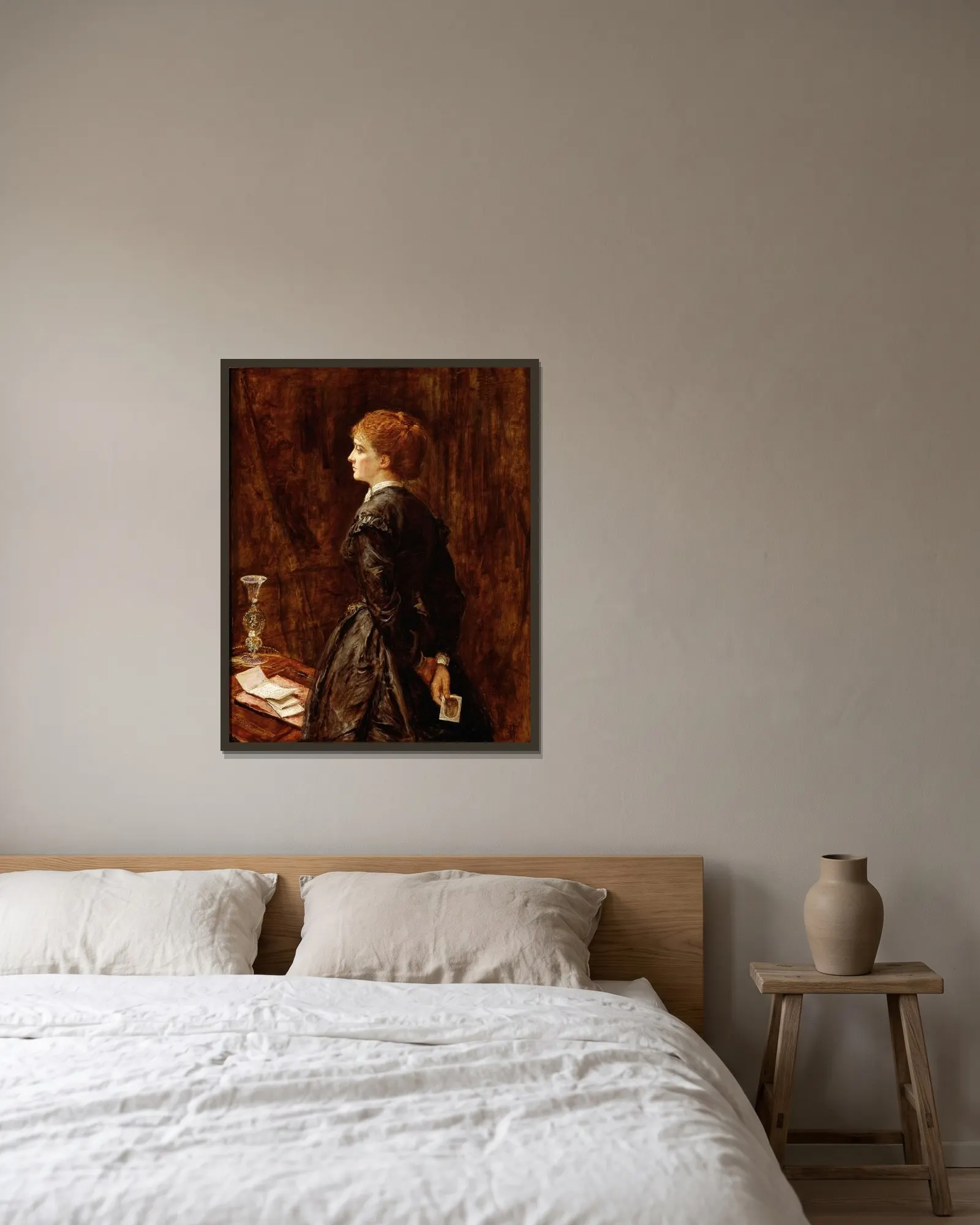 Yes or No? av Sir John Everett Millais inramad på en vägg