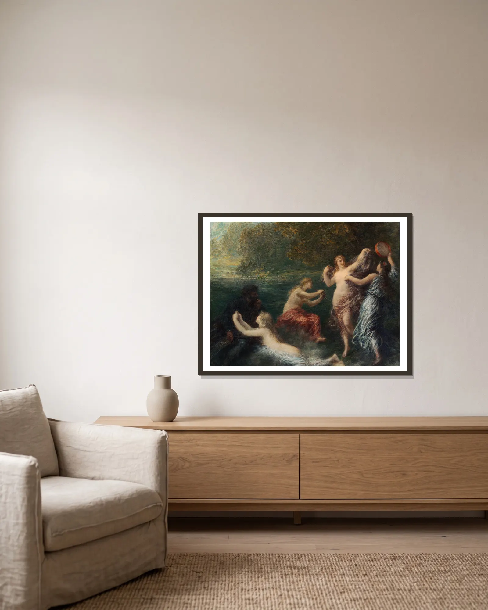 Tannhäuser av Henri Fantin-Latour inramad på en vägg