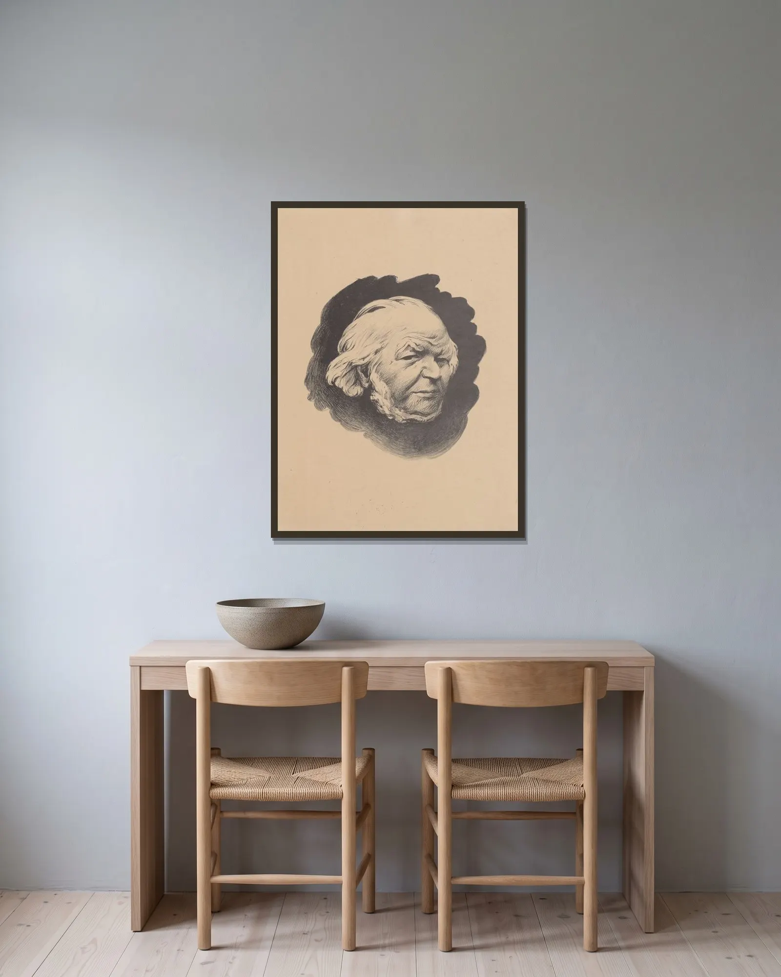 Honoré Daumier av Félix Vallotton inramad på en vägg