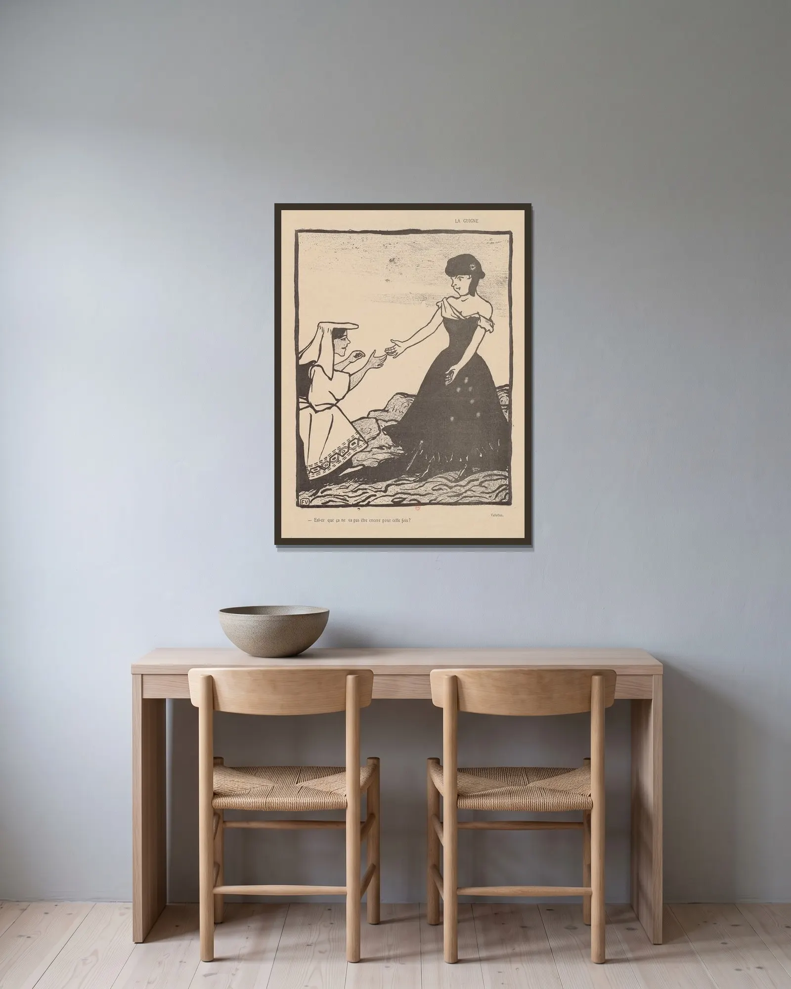 La Guine av Félix Vallotton inramad på en vägg