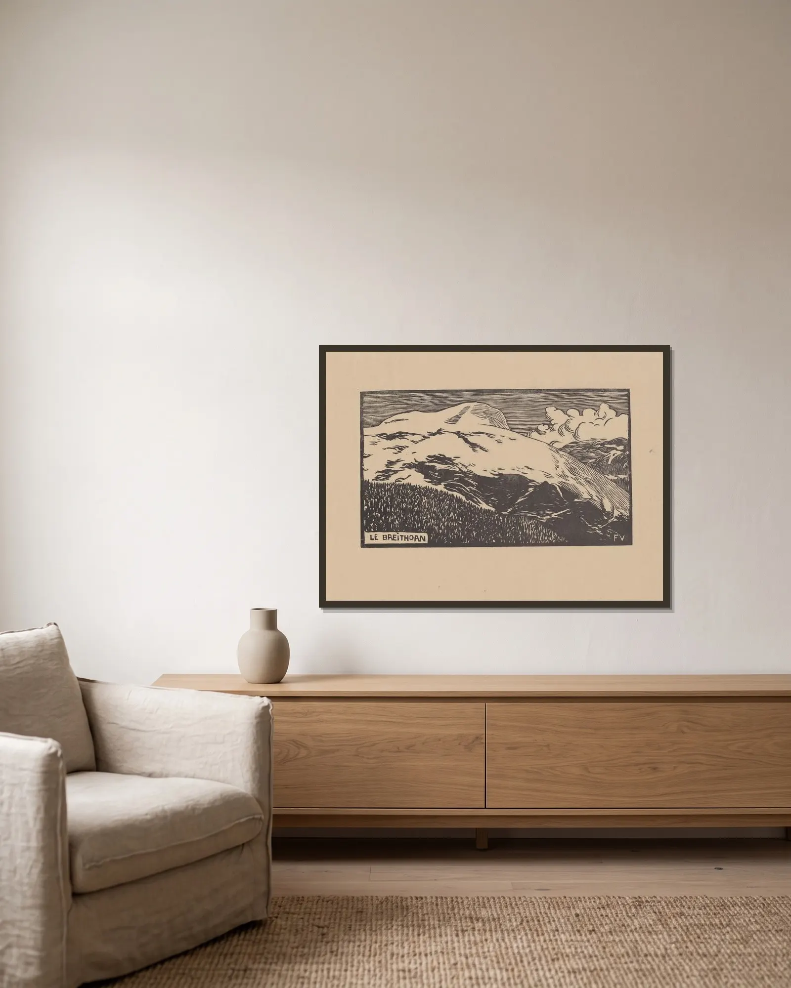 Le Breithorn av Félix Vallotton inramad på en vägg