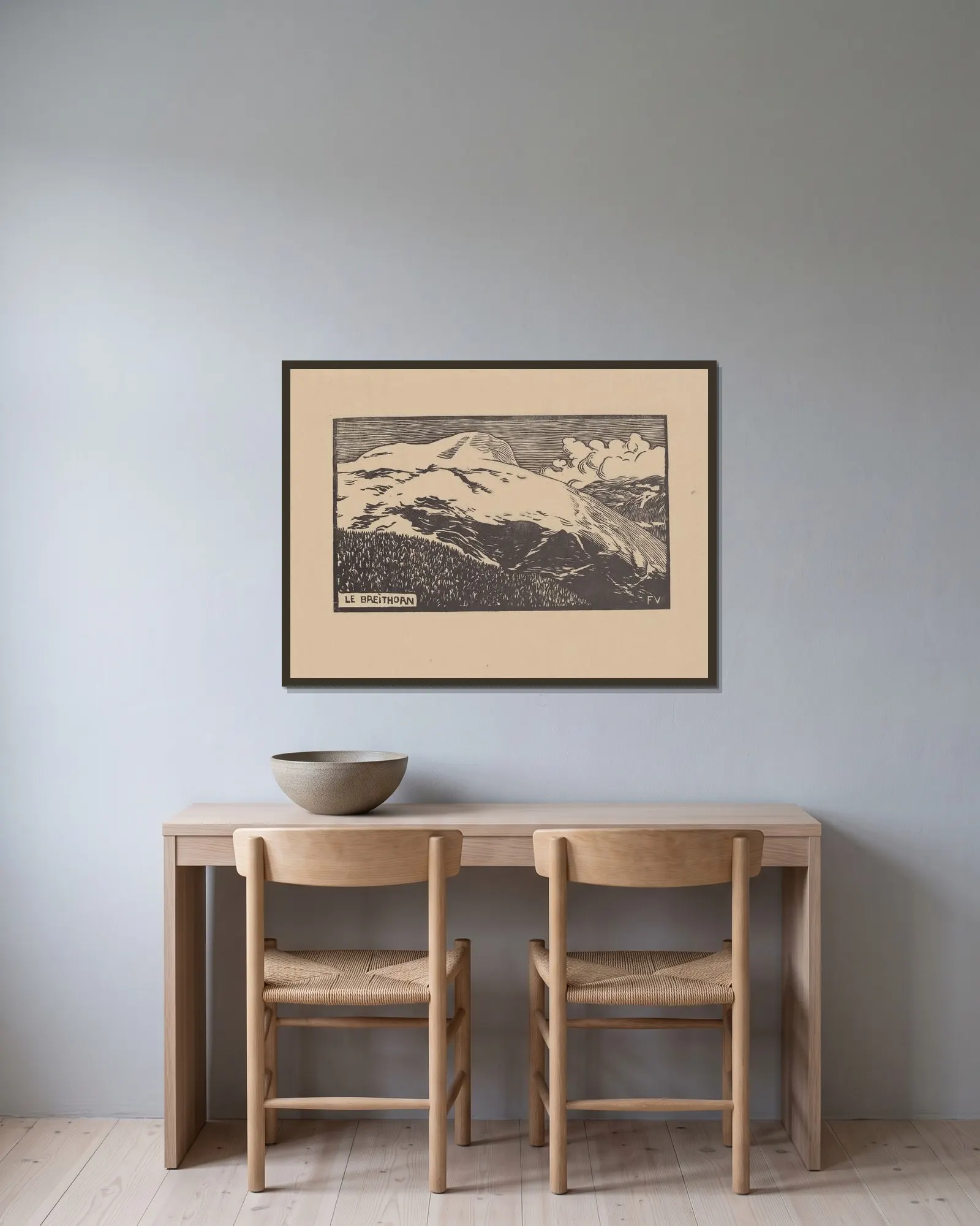 Le Breithorn av Félix Vallotton inramad på en vägg