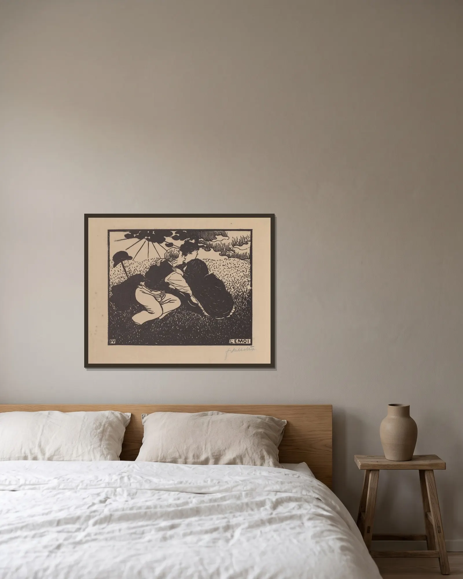 L’émoi av Félix Vallotton inramad på en vägg