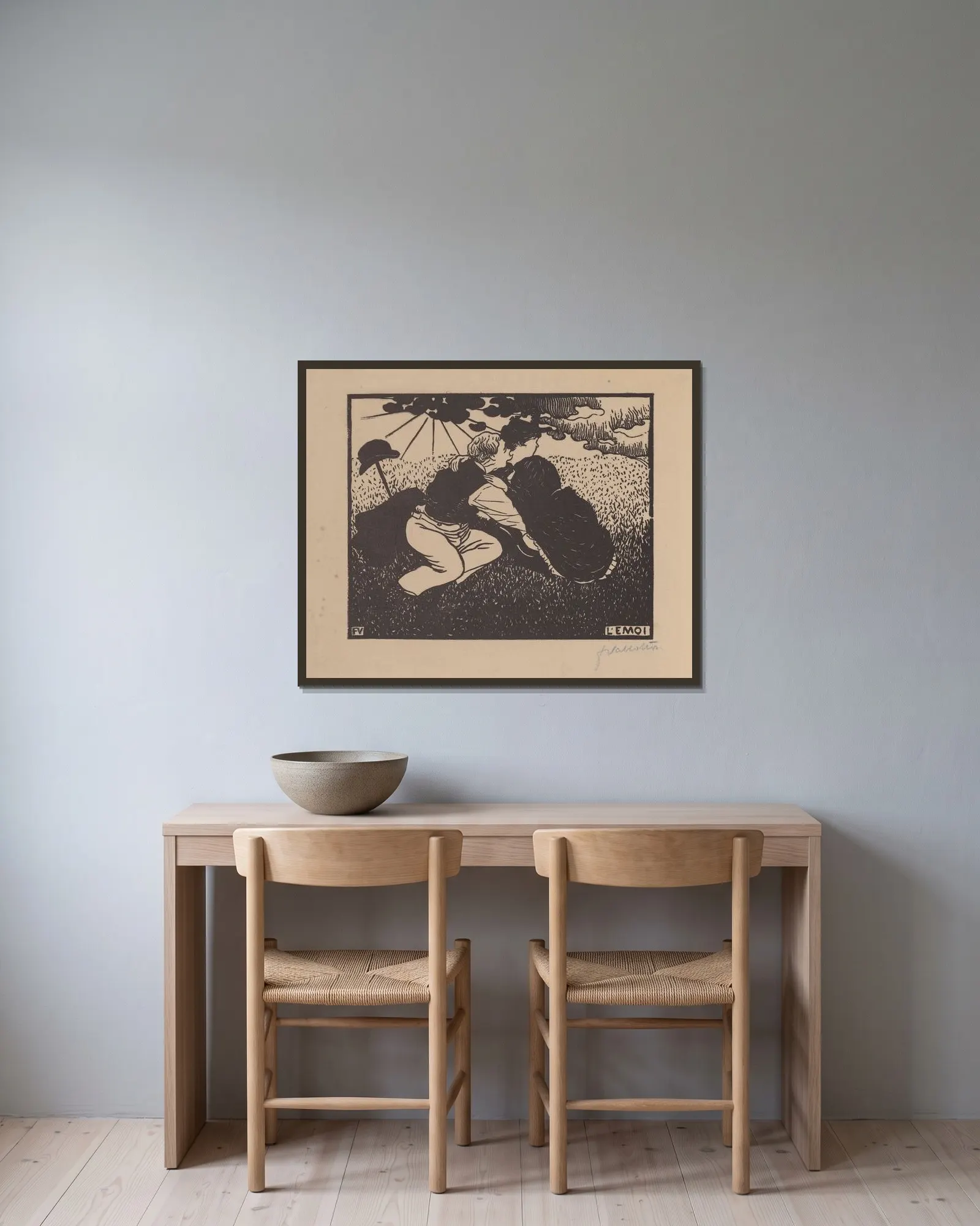 L’émoi av Félix Vallotton inramad på en vägg