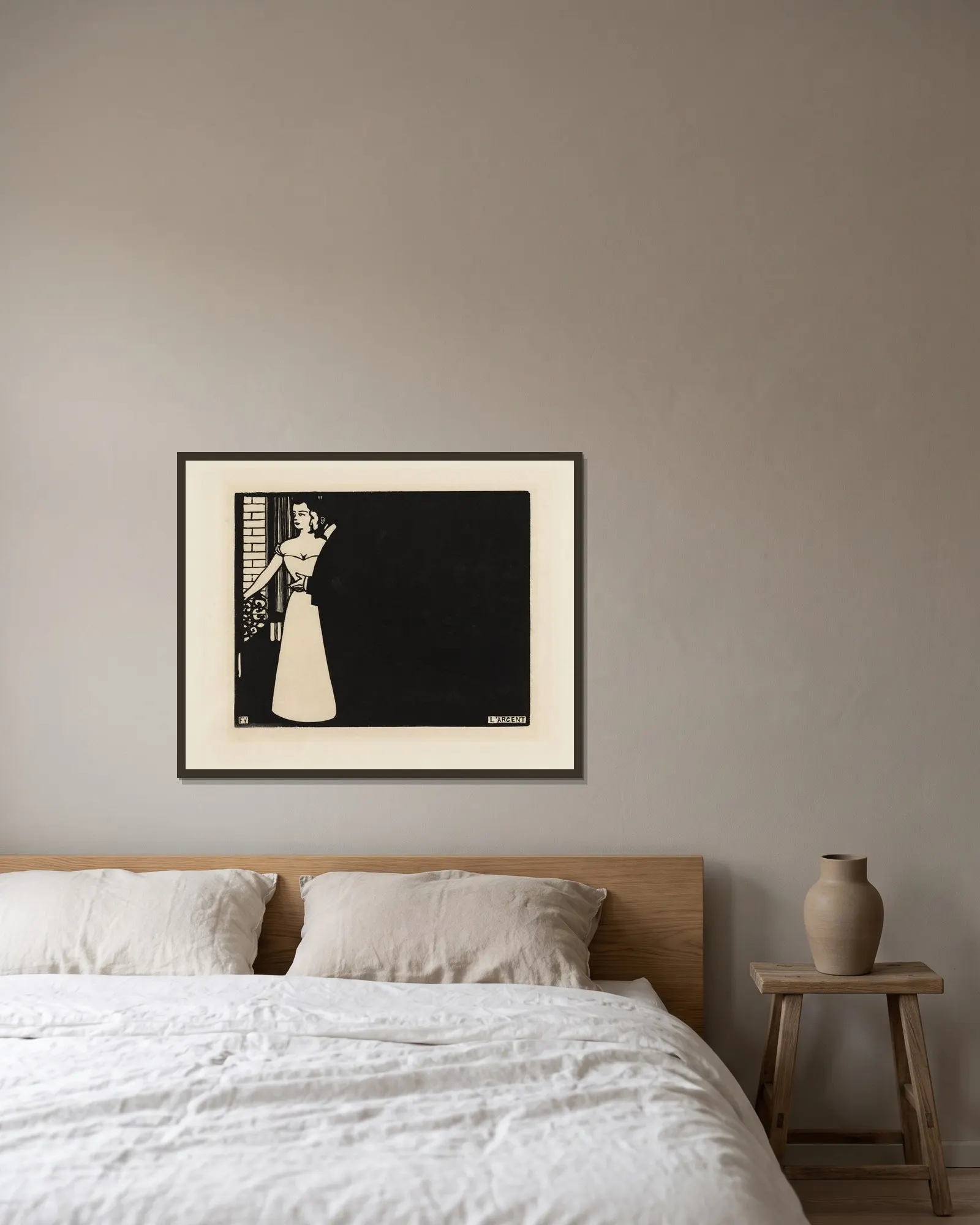 Money (Intimacies V) av Félix Vallotton inramad på en vägg