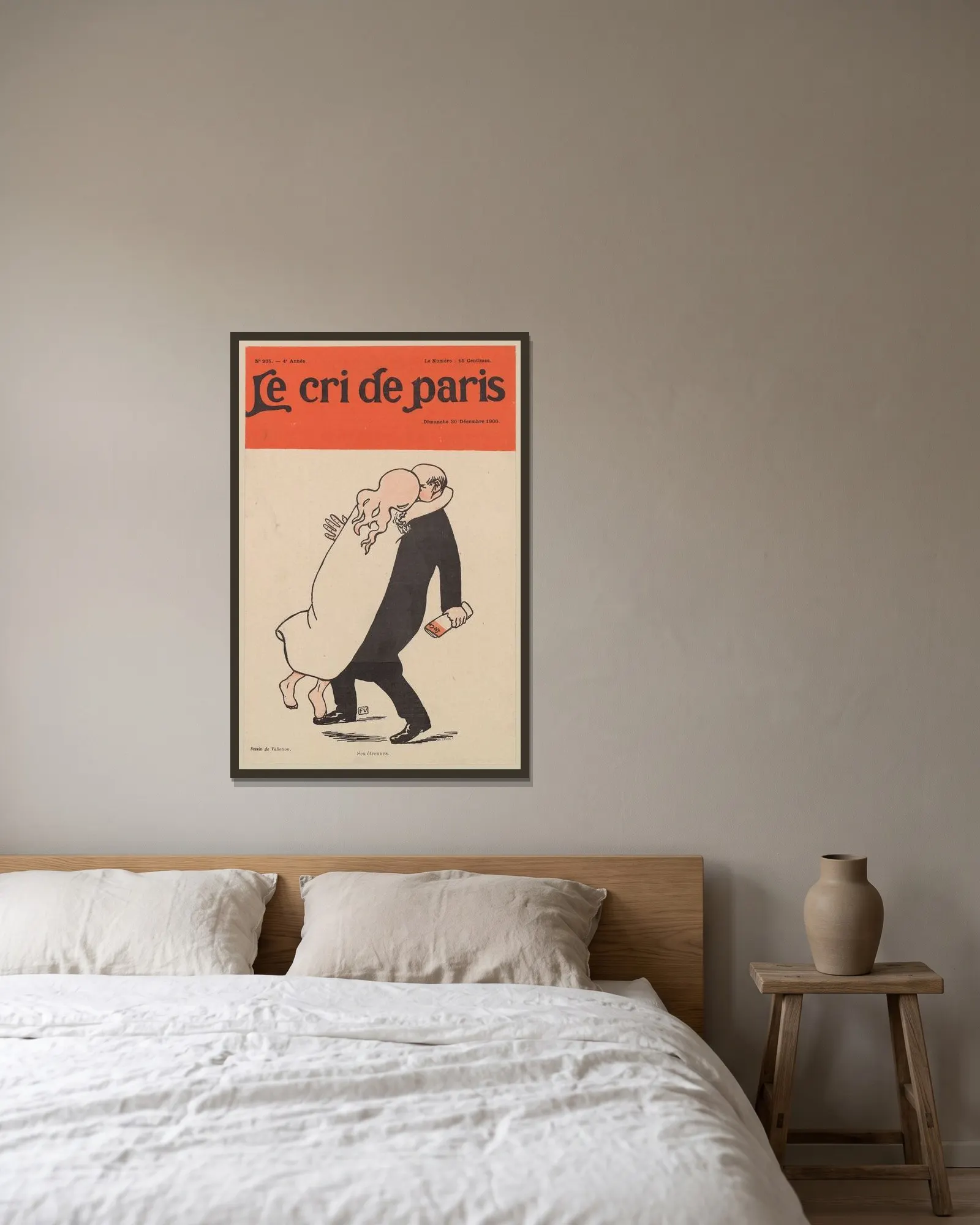 Ses étrennes av Félix Vallotton inramad på en vägg