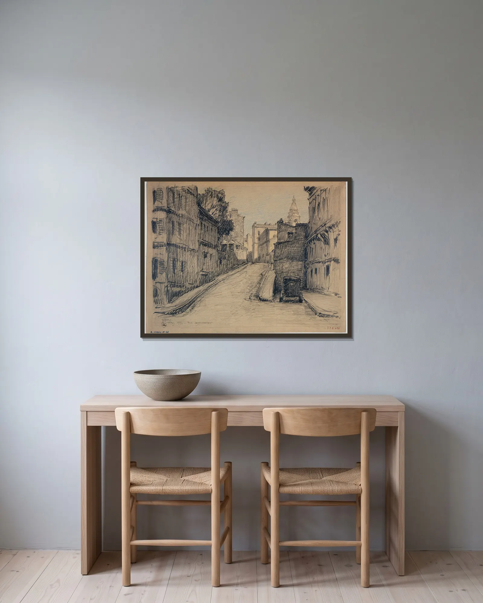Rue Saint-Vincent av Ferdinand Boberg inramad på en vägg