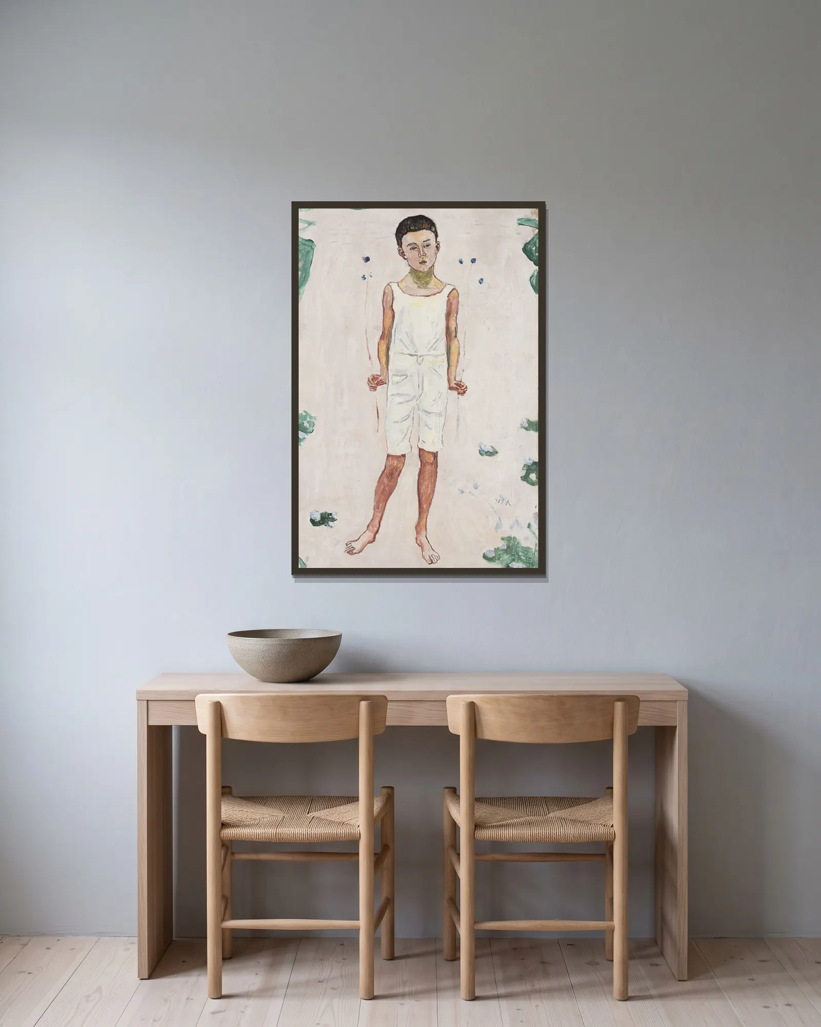 Enchanted Boy av Ferdinand Hodler inramad på en vägg