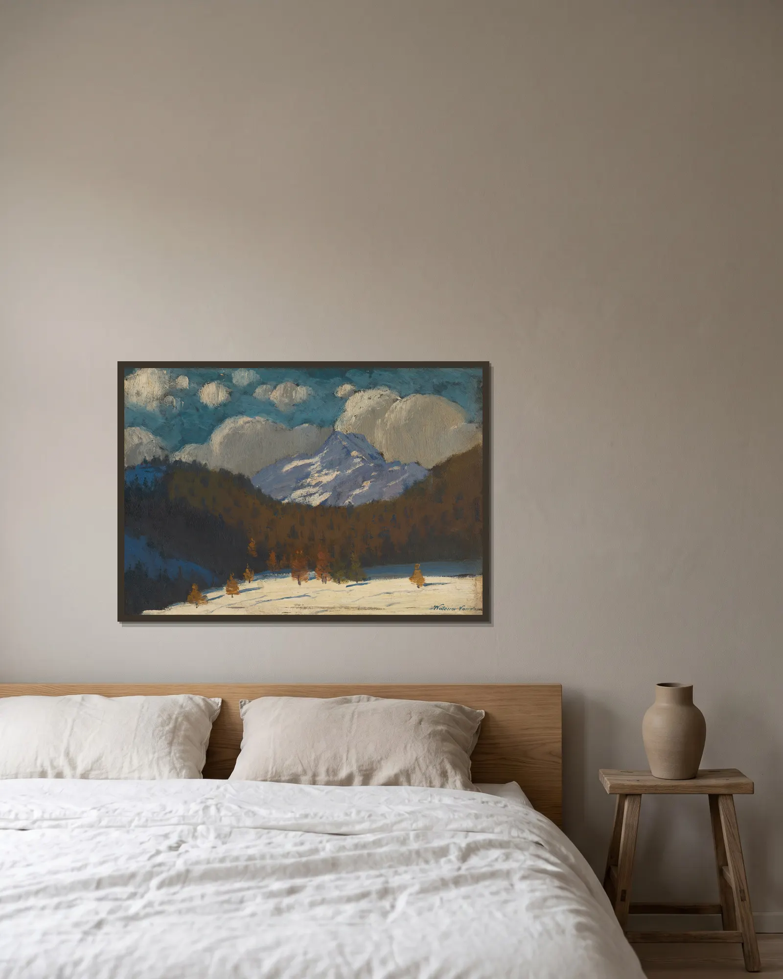 High Tatras in winter av Ferdinand Katona inramad på en vägg